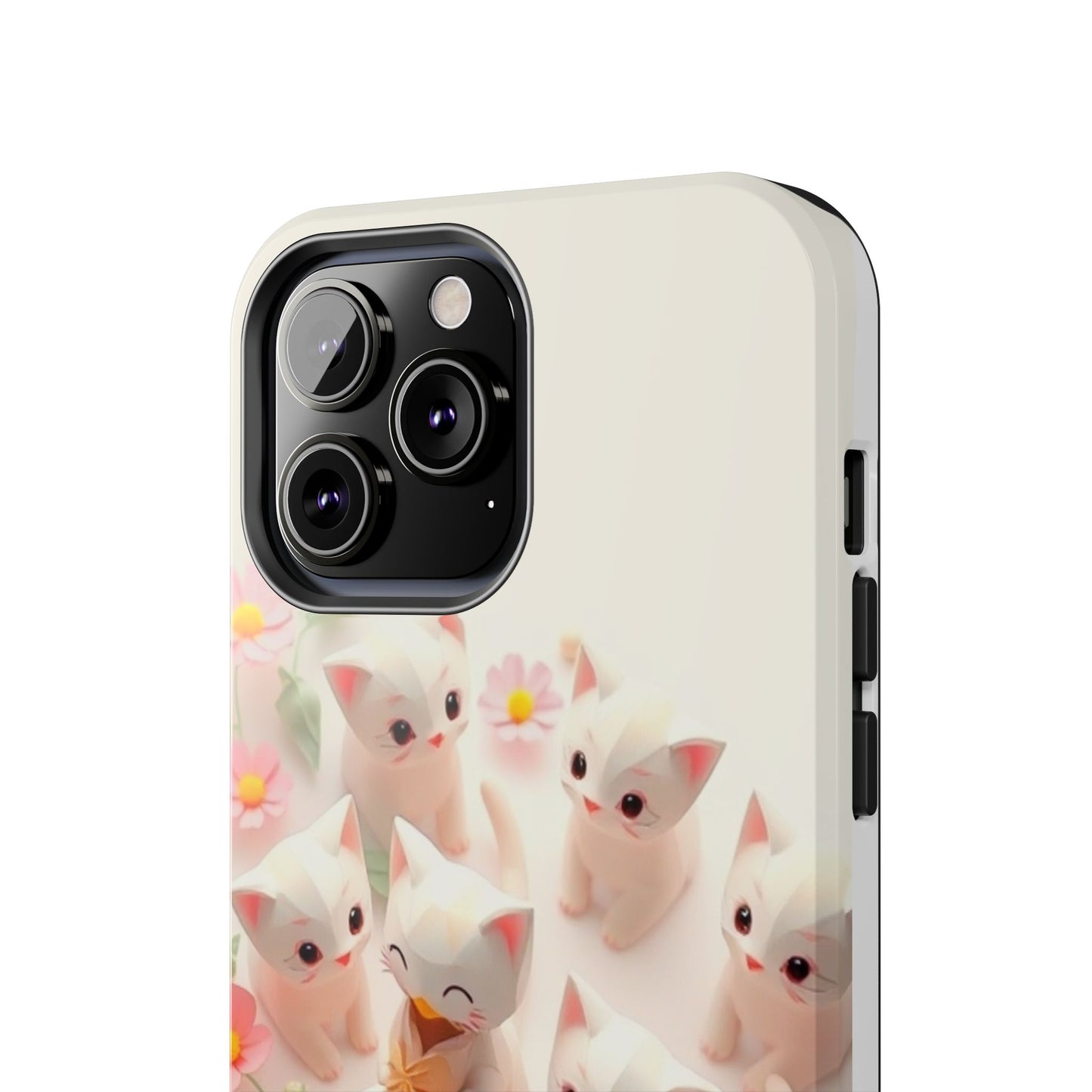 Kittens-n-Flowers Impact-Resistant Phone Case