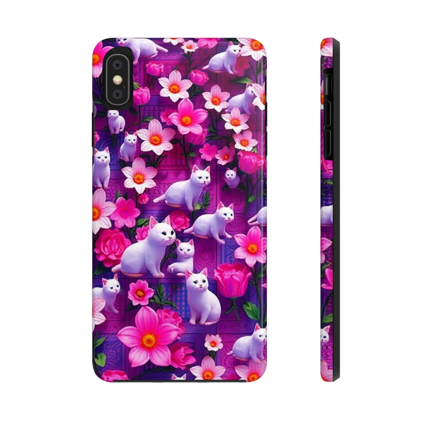 Kittens-n-Flowers Impact-Resistant Phone Case