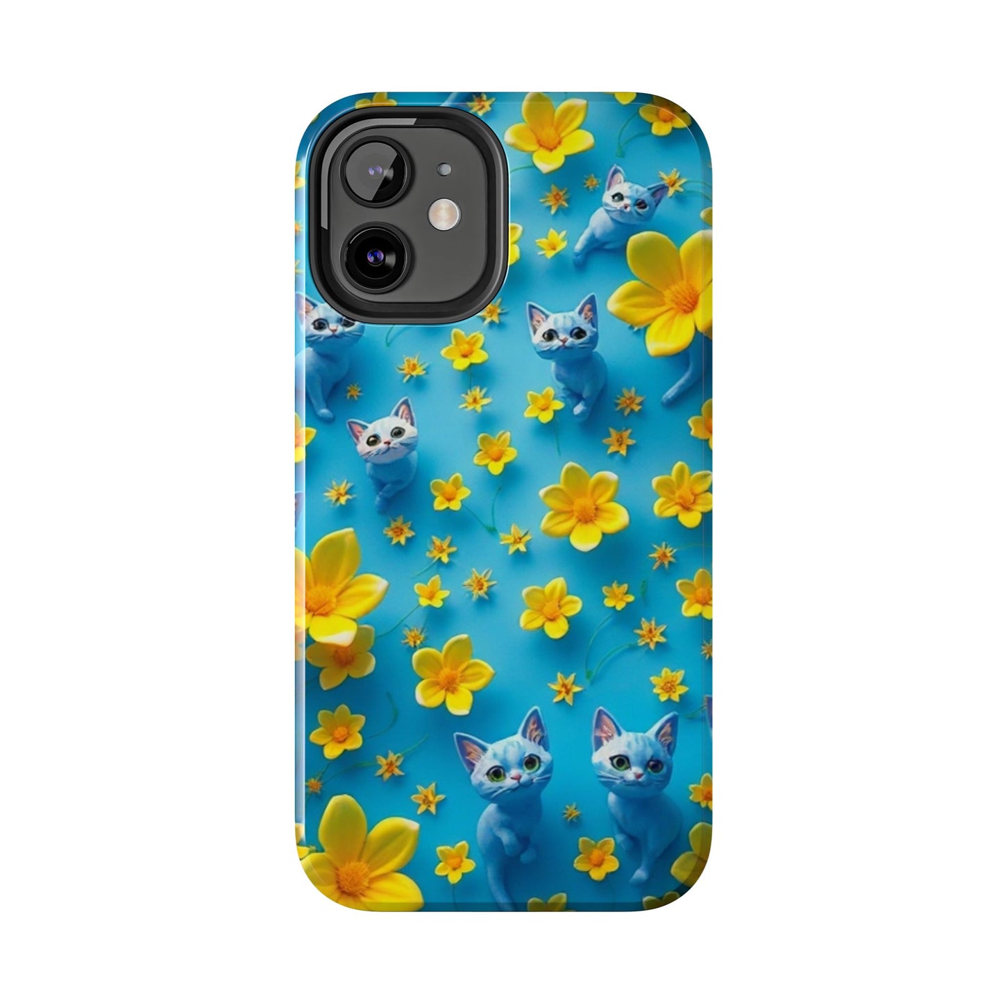 Kittens-n-Flowers Impact-Resistant Phone Case