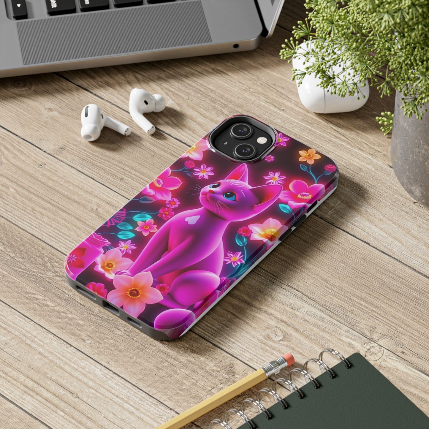 Kittens-n-Flowers Impact-Resistant Phone Case