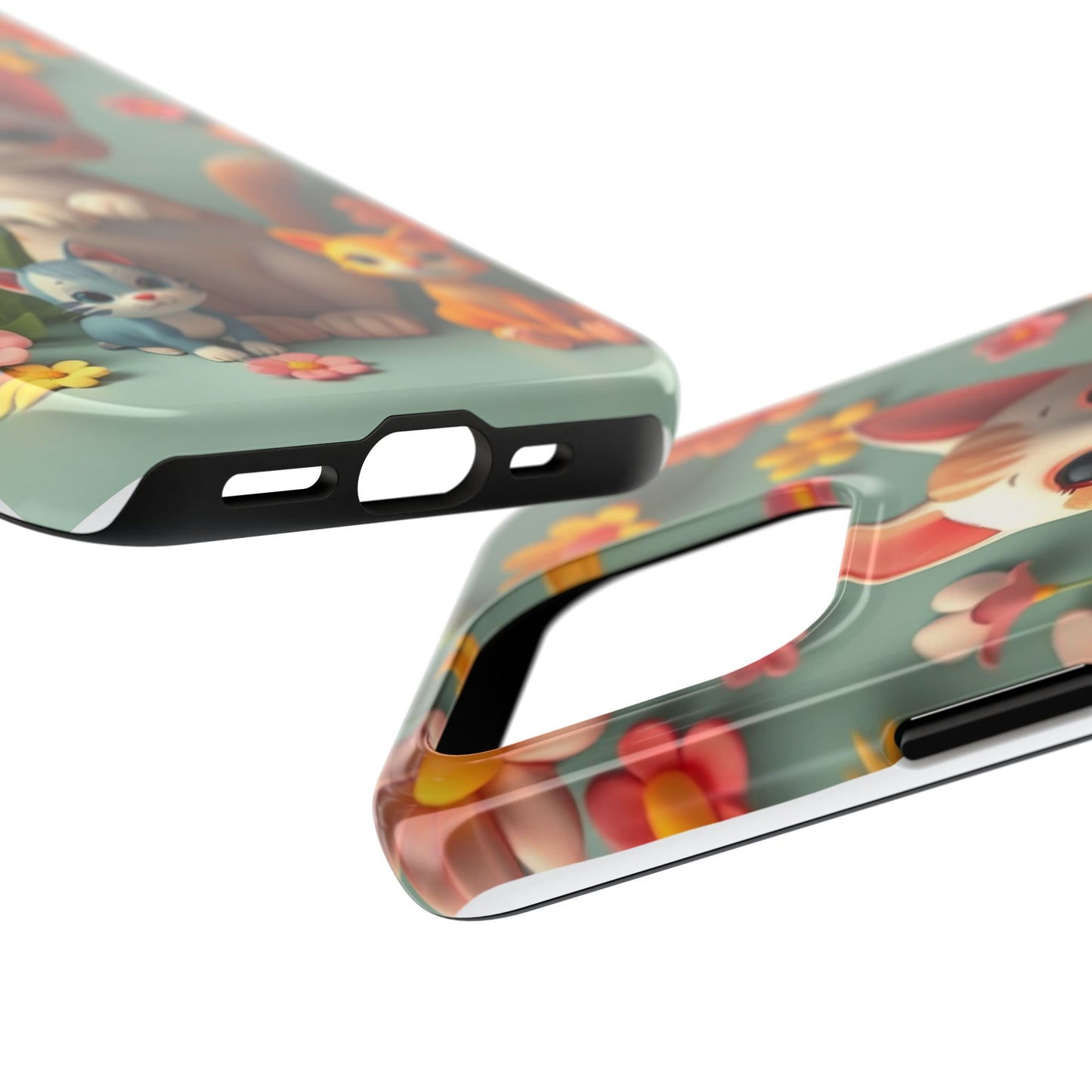 Kittens-n-Flowers Impact-Resistant Phone Case