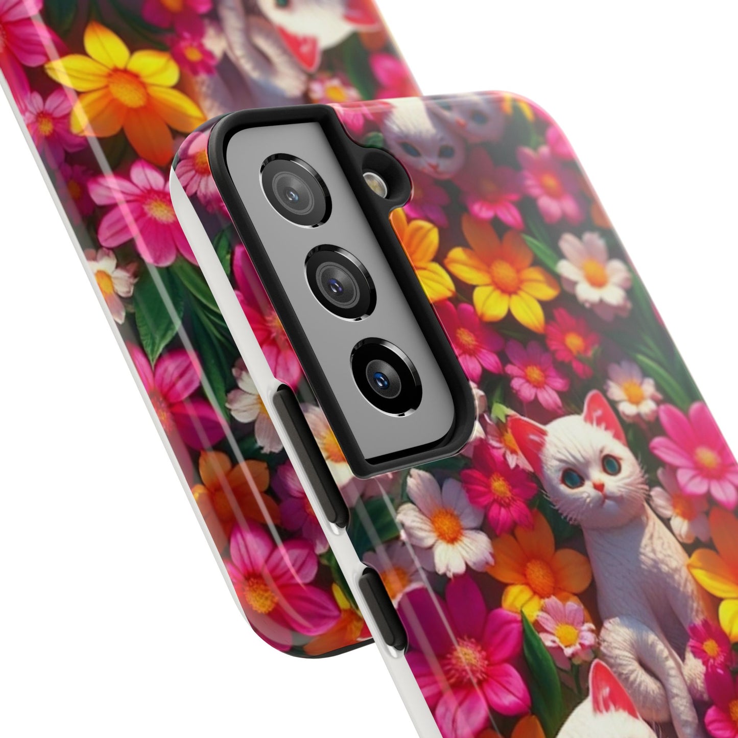 Kittens-n-Flowers Impact-Resistant Phone Case