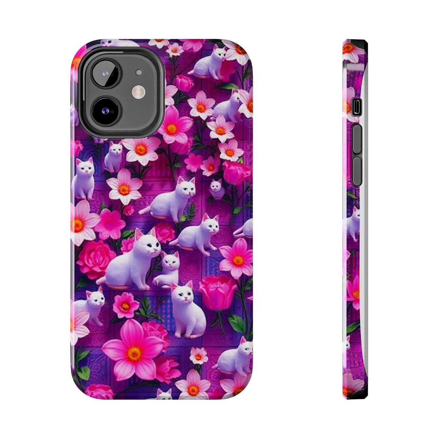 Kittens-n-Flowers Impact-Resistant Phone Case