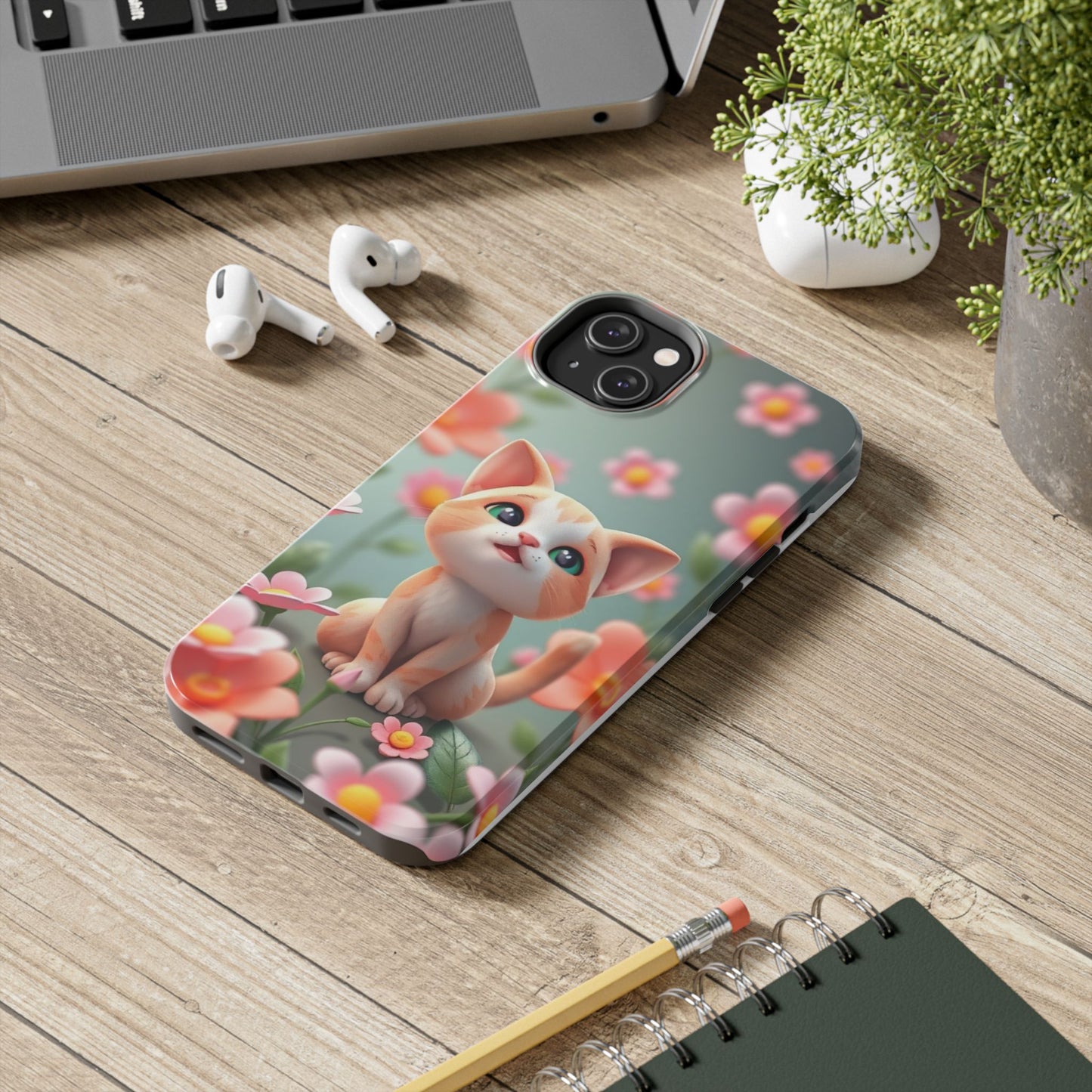 Kittens-n-Flowers Impact-Resistant Phone Case