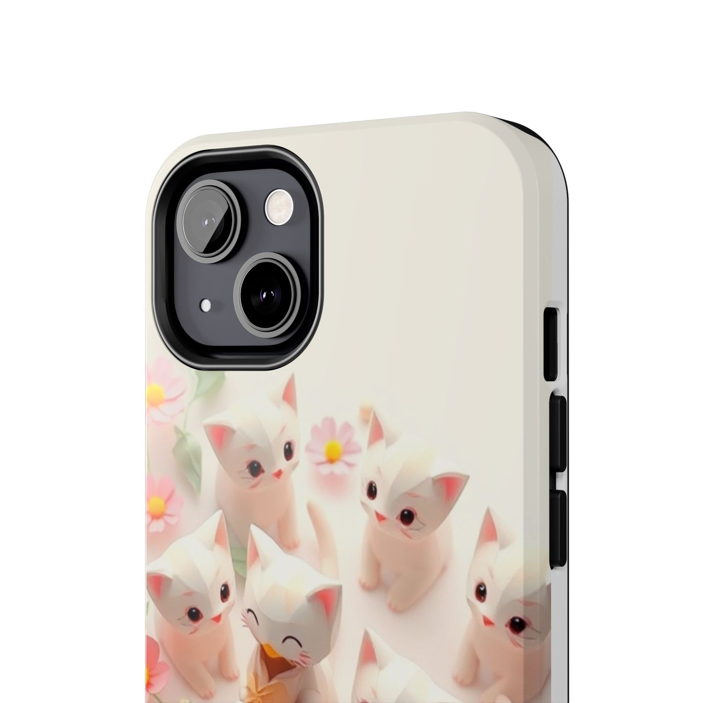 Kittens-n-Flowers Impact-Resistant Phone Case