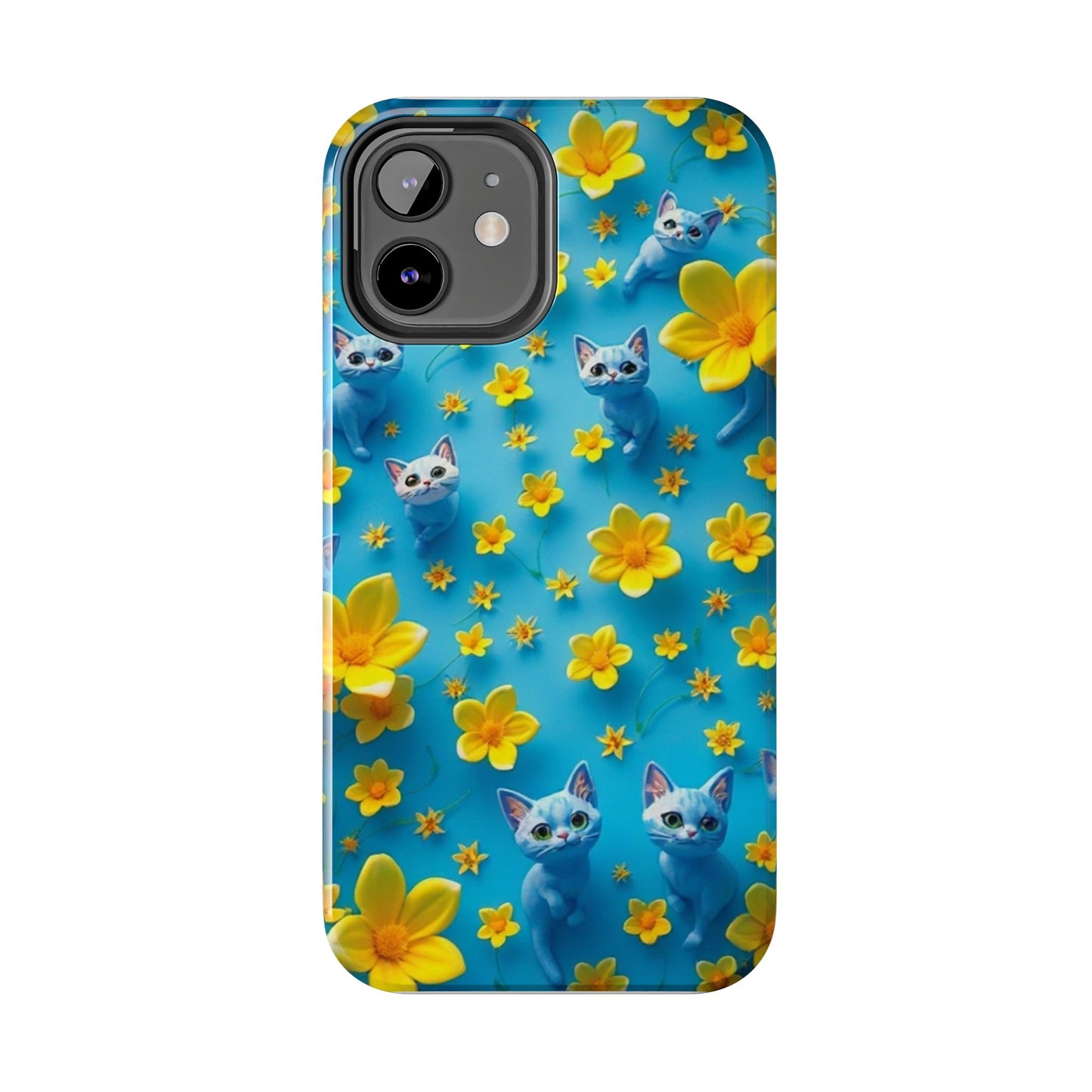 Kittens-n-Flowers Impact-Resistant Phone Case