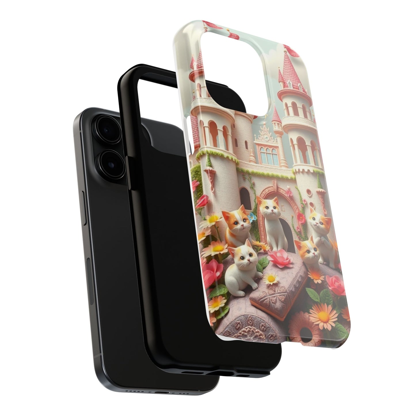 Kittens-n-Flowers Impact-Resistant Phone Case