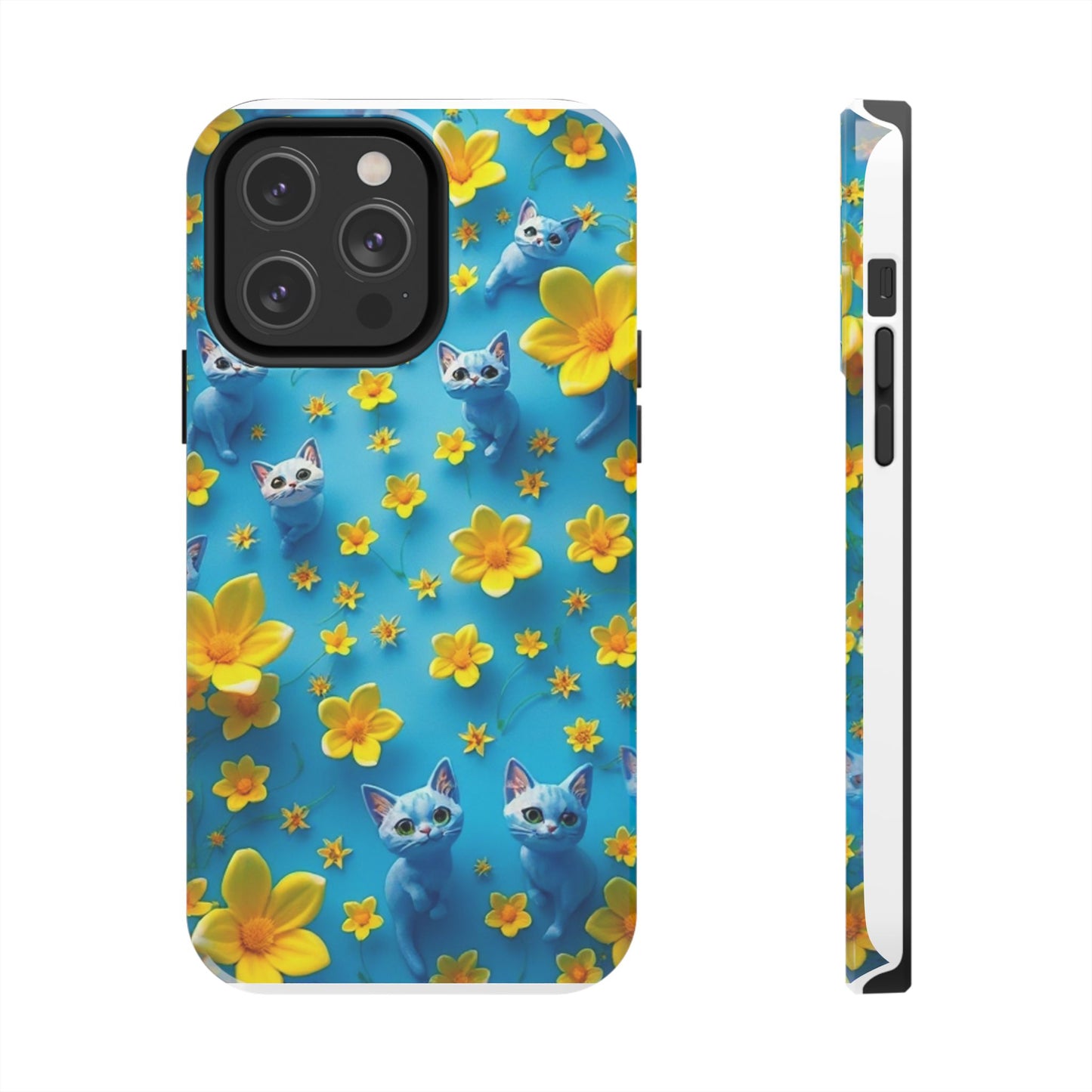 Kittens-n-Flowers Impact-Resistant Phone Case