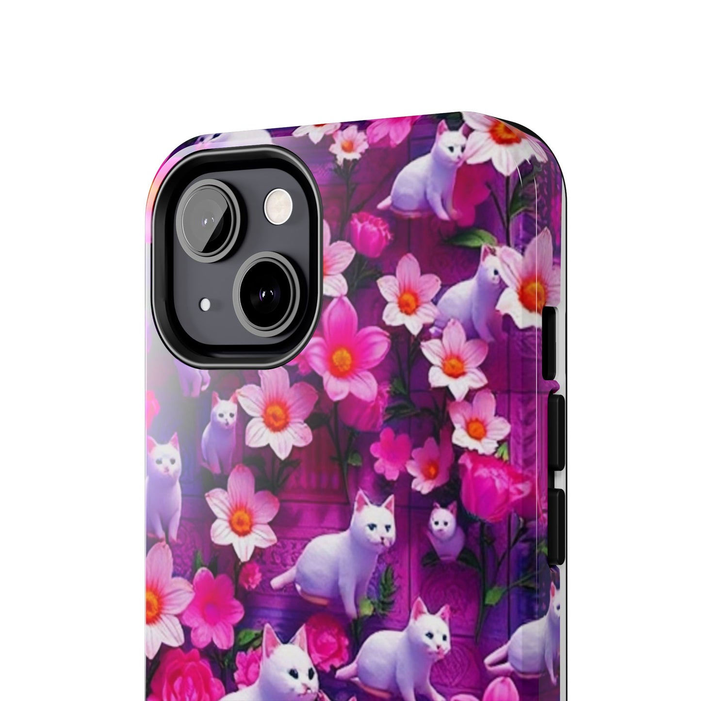 Kittens-n-Flowers Impact-Resistant Phone Case