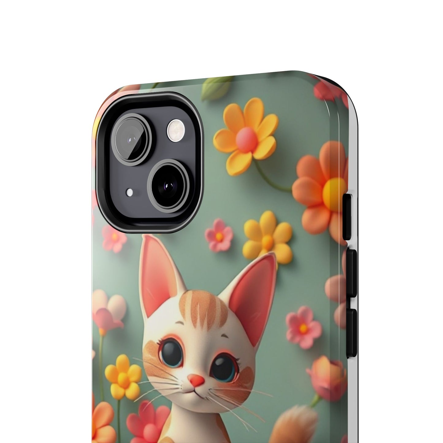 Kittens-n-Flowers Impact-Resistant Phone Case