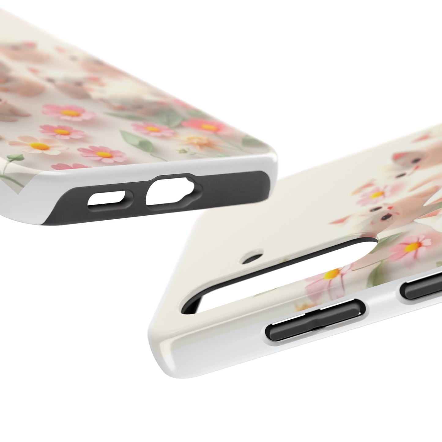 Kittens-n-Flowers Impact-Resistant Phone Case