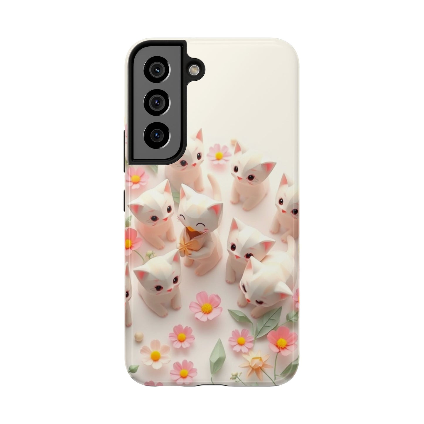 Kittens-n-Flowers Impact-Resistant Phone Case