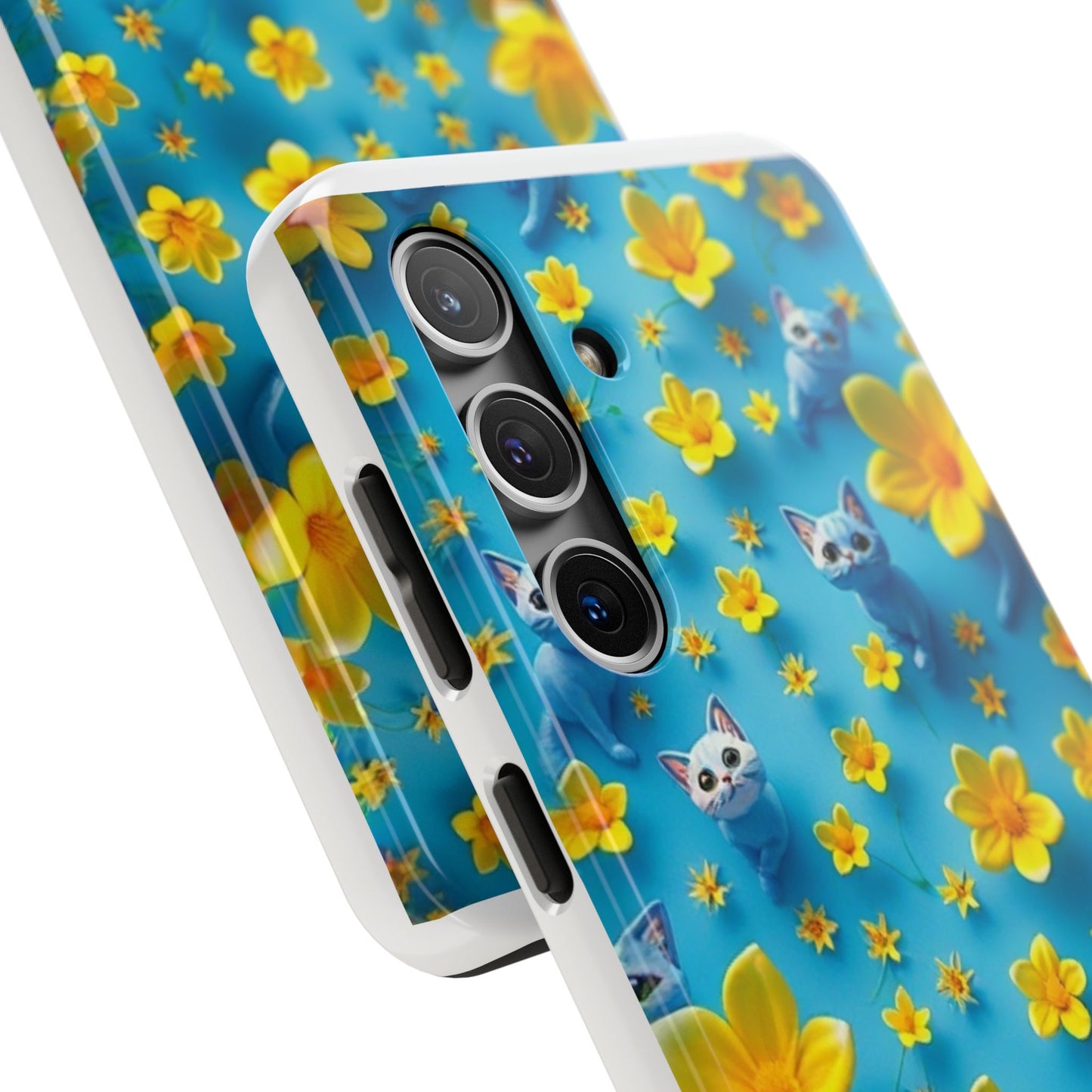 Kittens-n-Flowers Impact-Resistant Phone Case