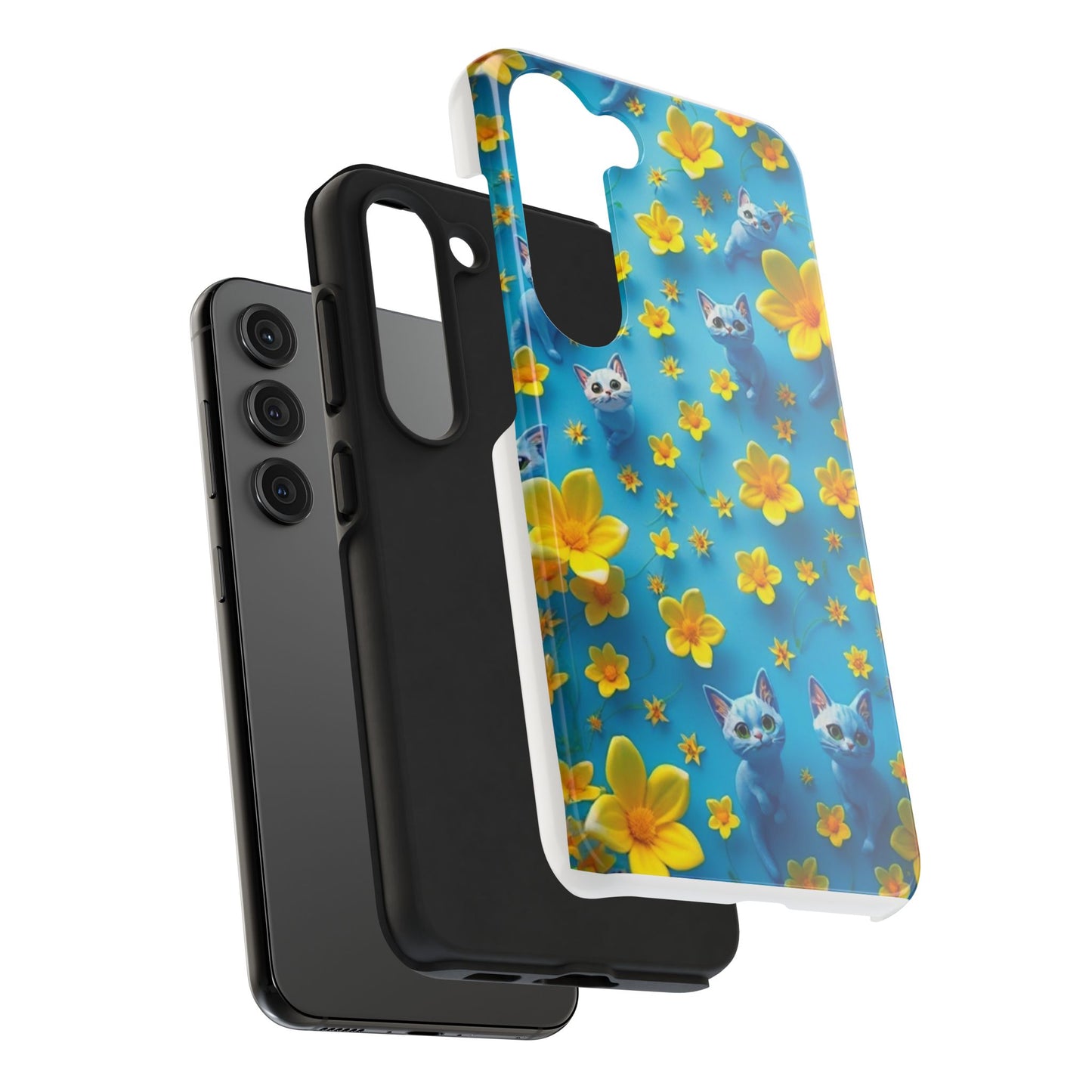 Kittens-n-Flowers Impact-Resistant Phone Case