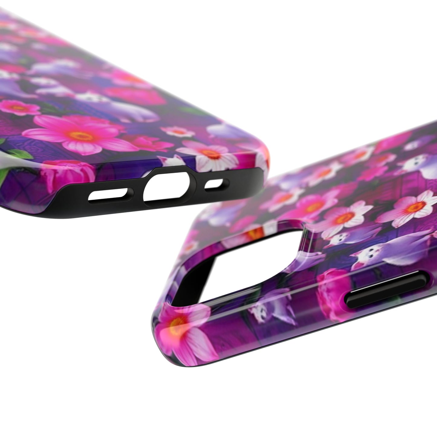 Kittens-n-Flowers Impact-Resistant Phone Case