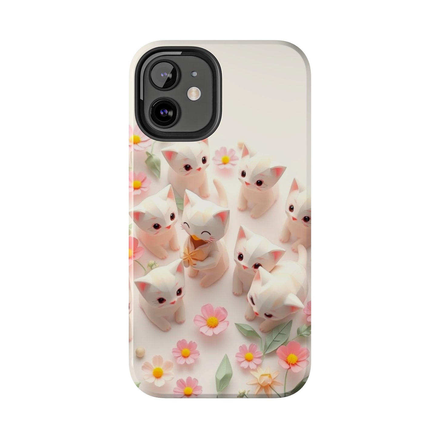 Kittens-n-Flowers Impact-Resistant Phone Case