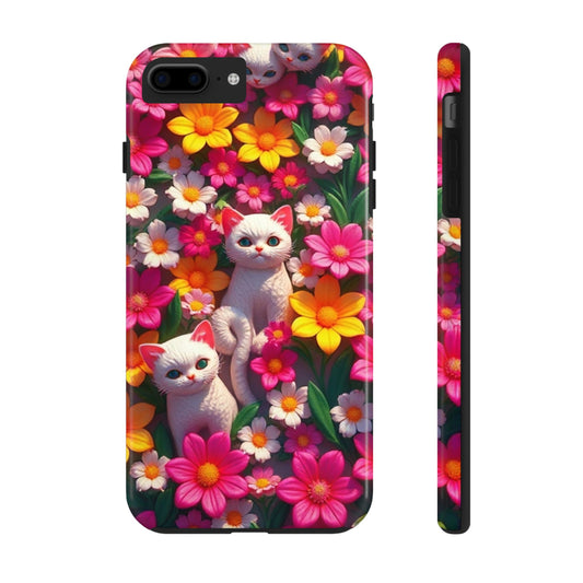 Kittens-n-Flowers Impact-Resistant Phone Case