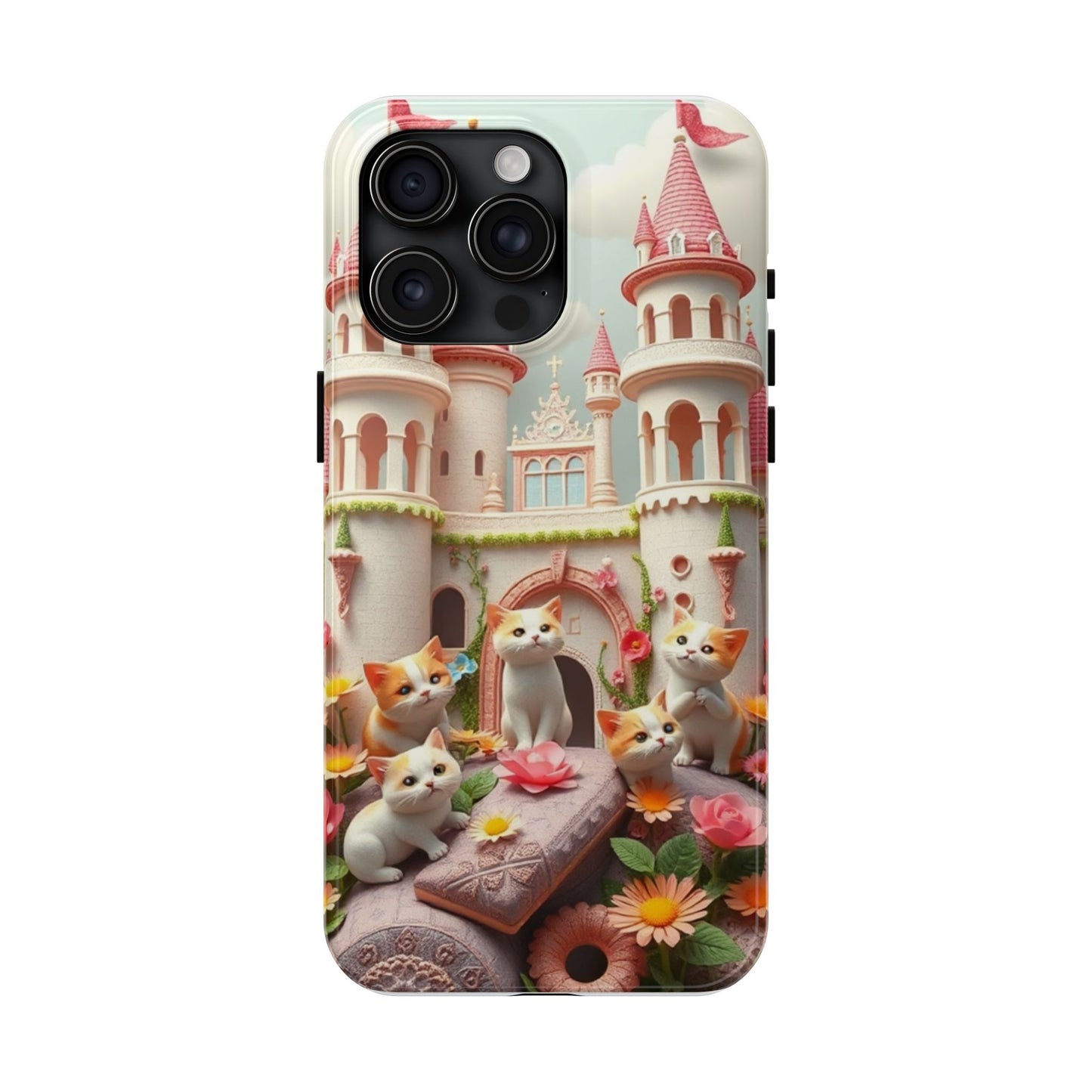 Kittens-n-Flowers Impact-Resistant Phone Case