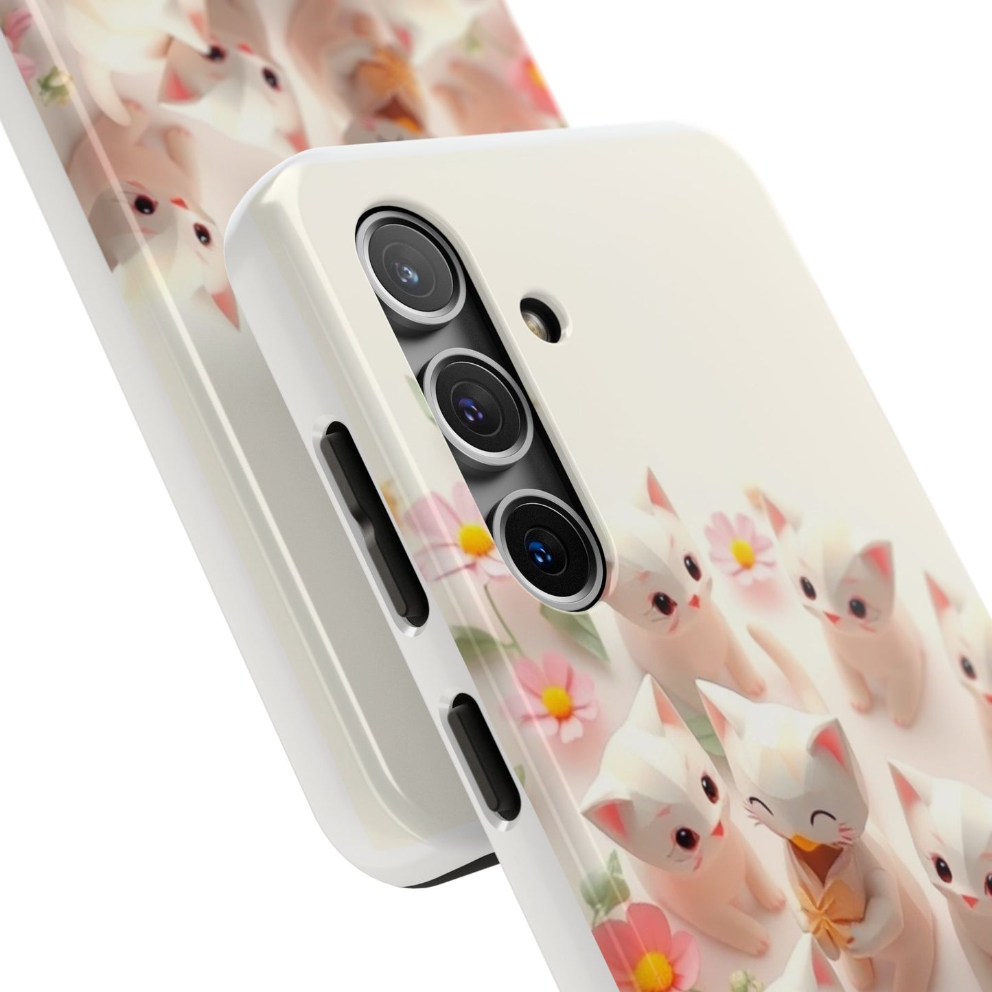 Kittens-n-Flowers Impact-Resistant Phone Case