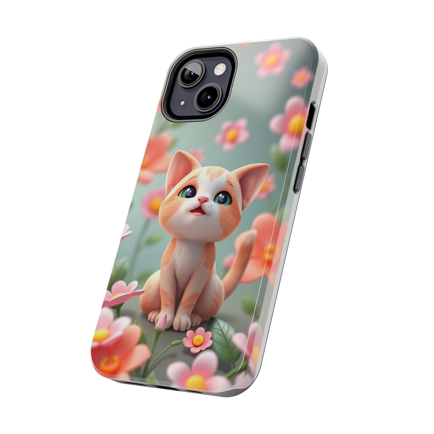 Kittens-n-Flowers Impact-Resistant Phone Case