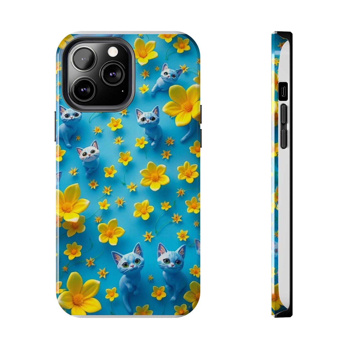 Kittens-n-Flowers Impact-Resistant Phone Case