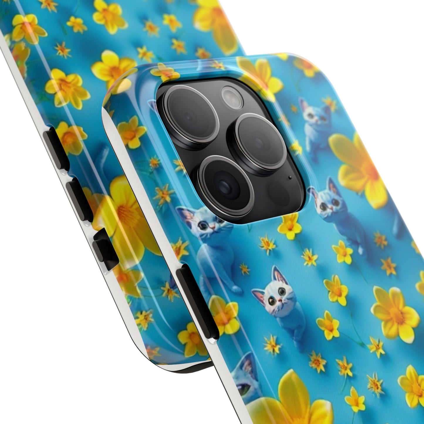 Kittens-n-Flowers Impact-Resistant Phone Case