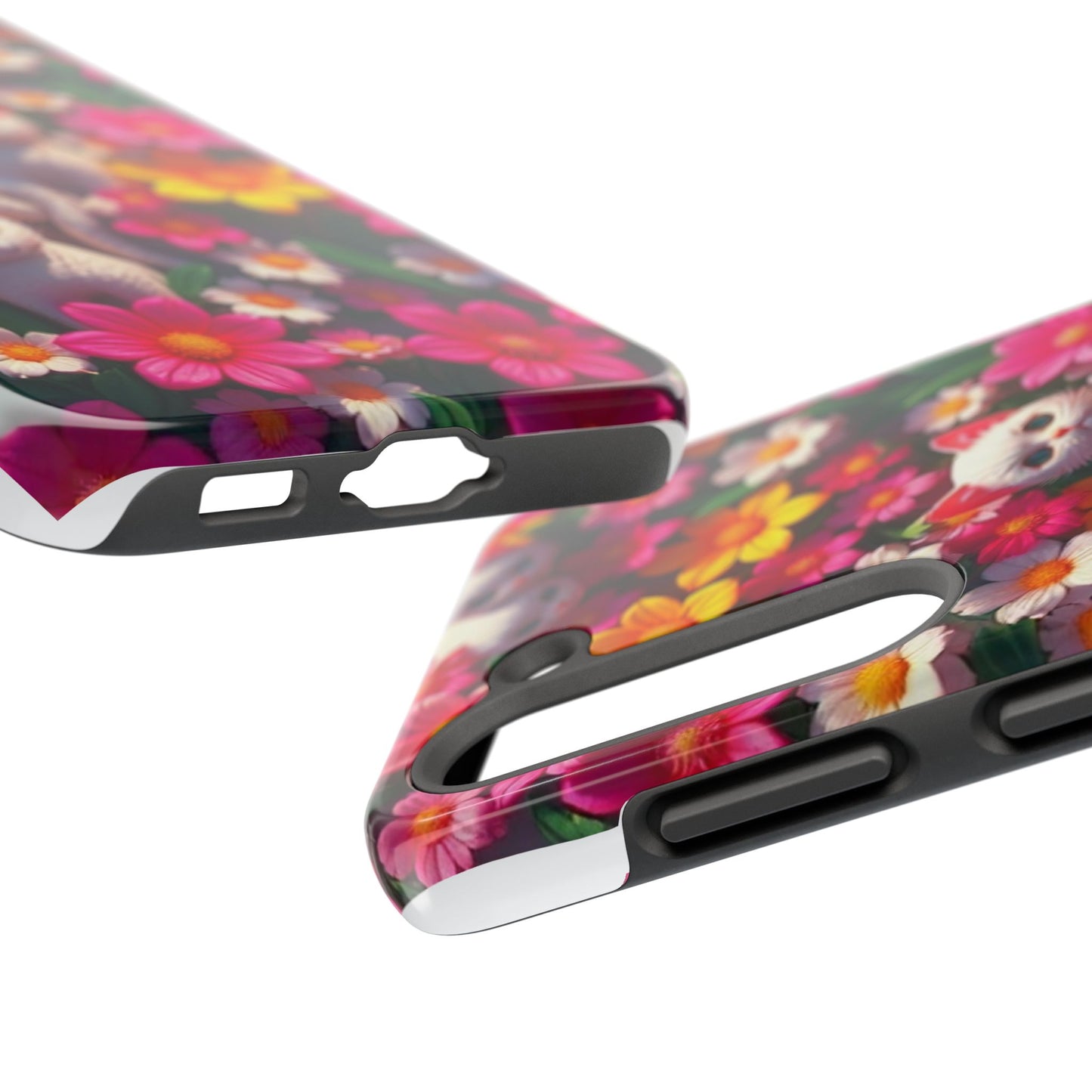 Kittens-n-Flowers Impact-Resistant Phone Case