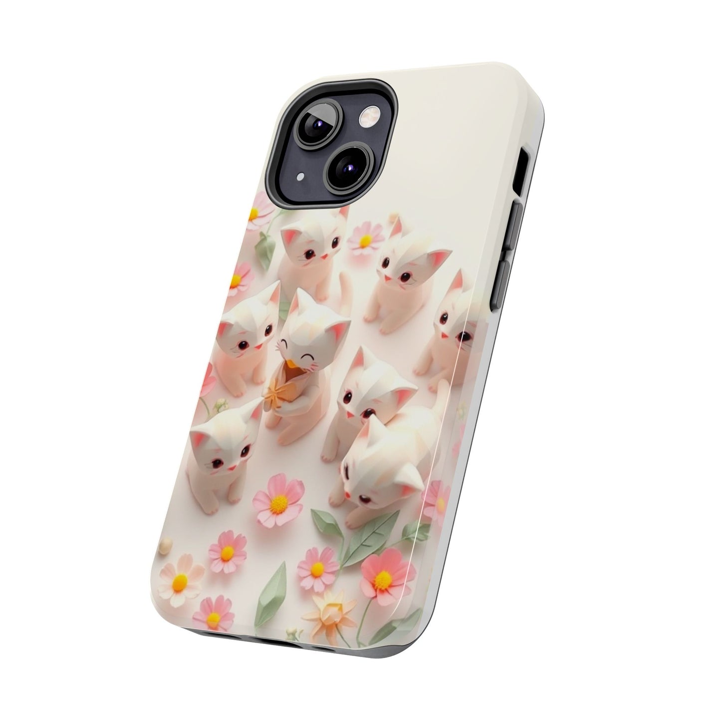 Kittens-n-Flowers Impact-Resistant Phone Case