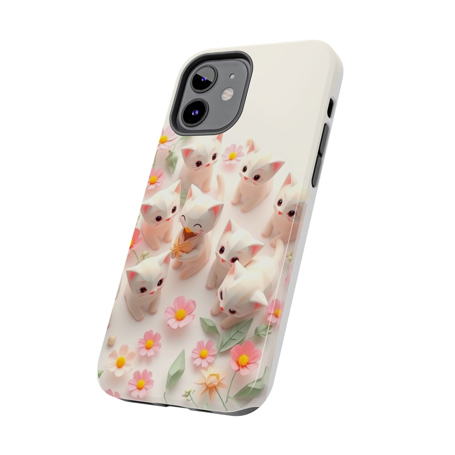 Kittens-n-Flowers Impact-Resistant Phone Case