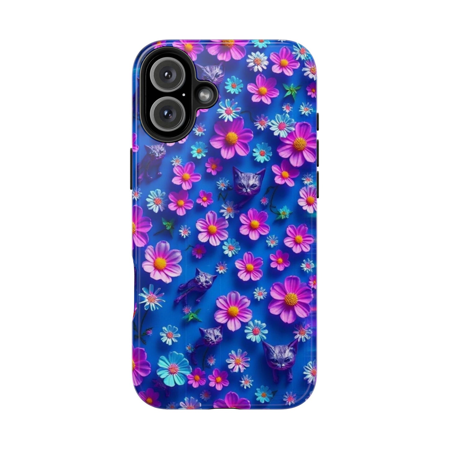 Kittens-n-Flowers Impact-Resistant Phone Case