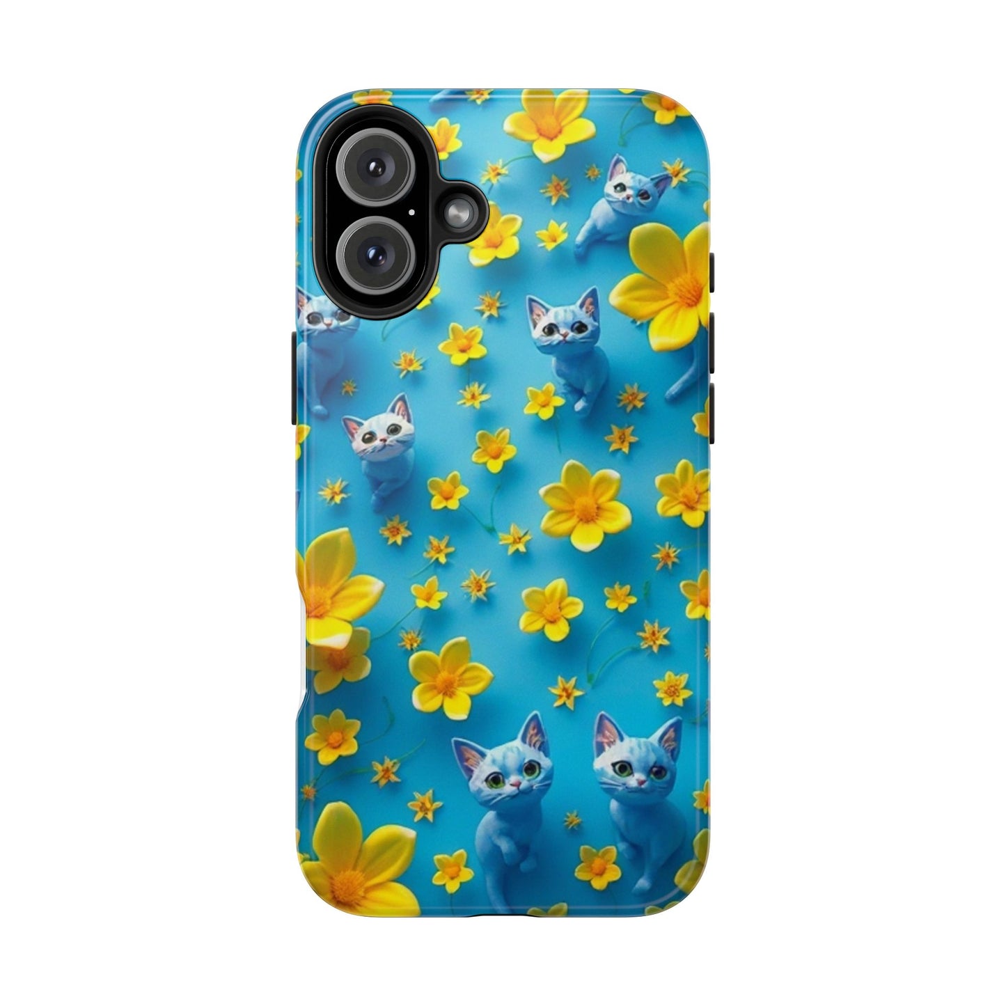 Kittens-n-Flowers Impact-Resistant Phone Case