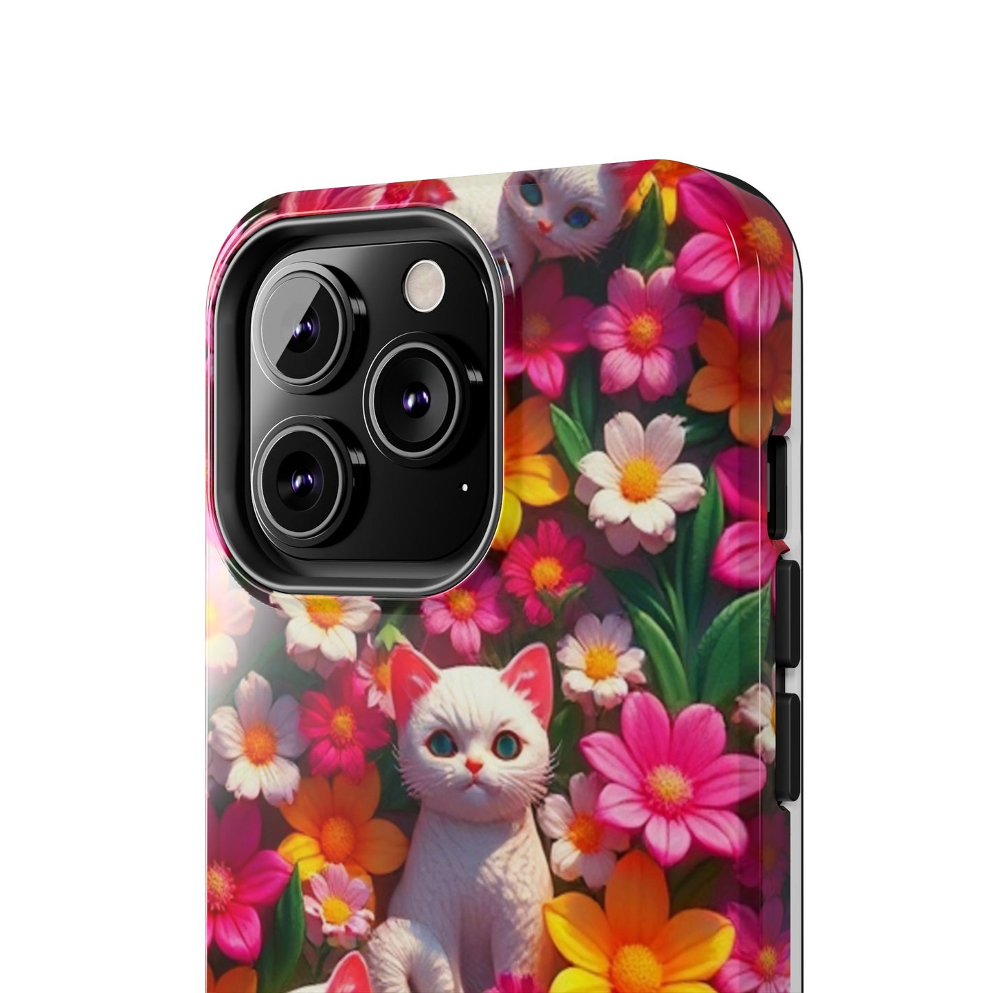 Kittens-n-Flowers Impact-Resistant Phone Case