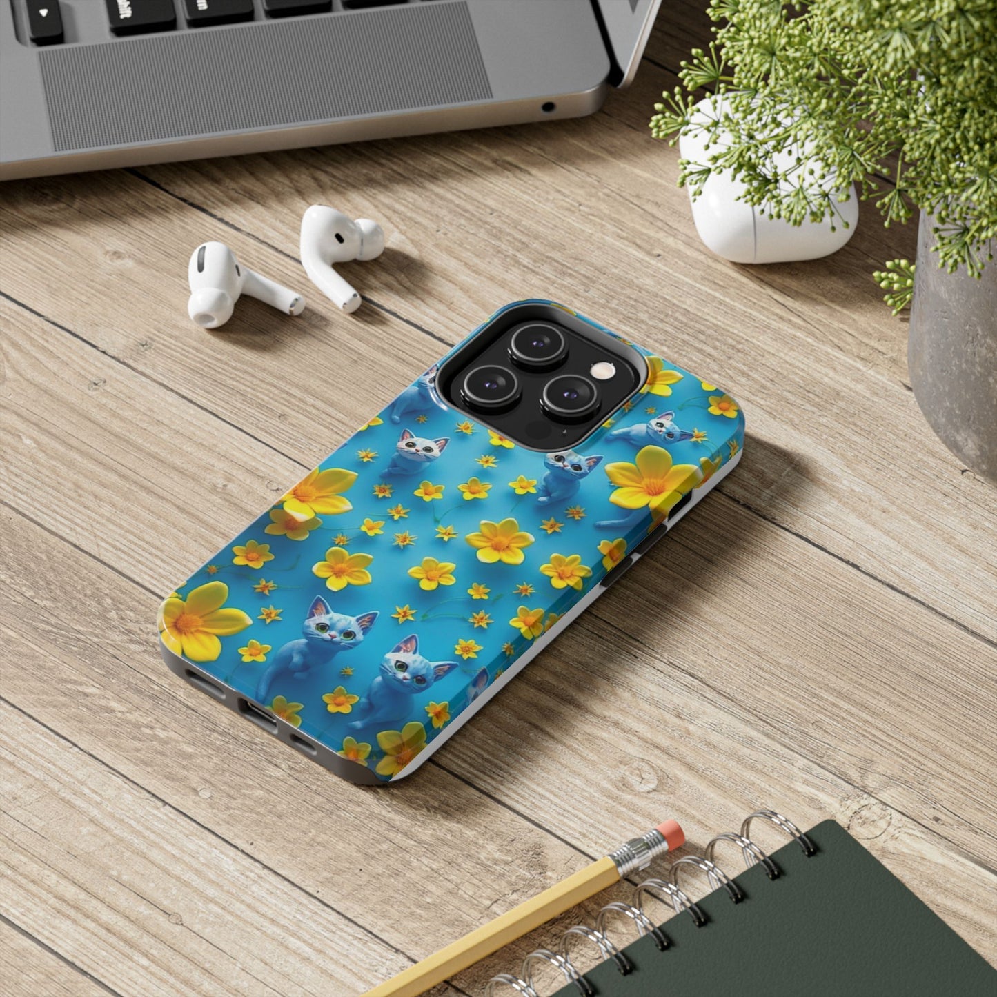 Kittens-n-Flowers Impact-Resistant Phone Case