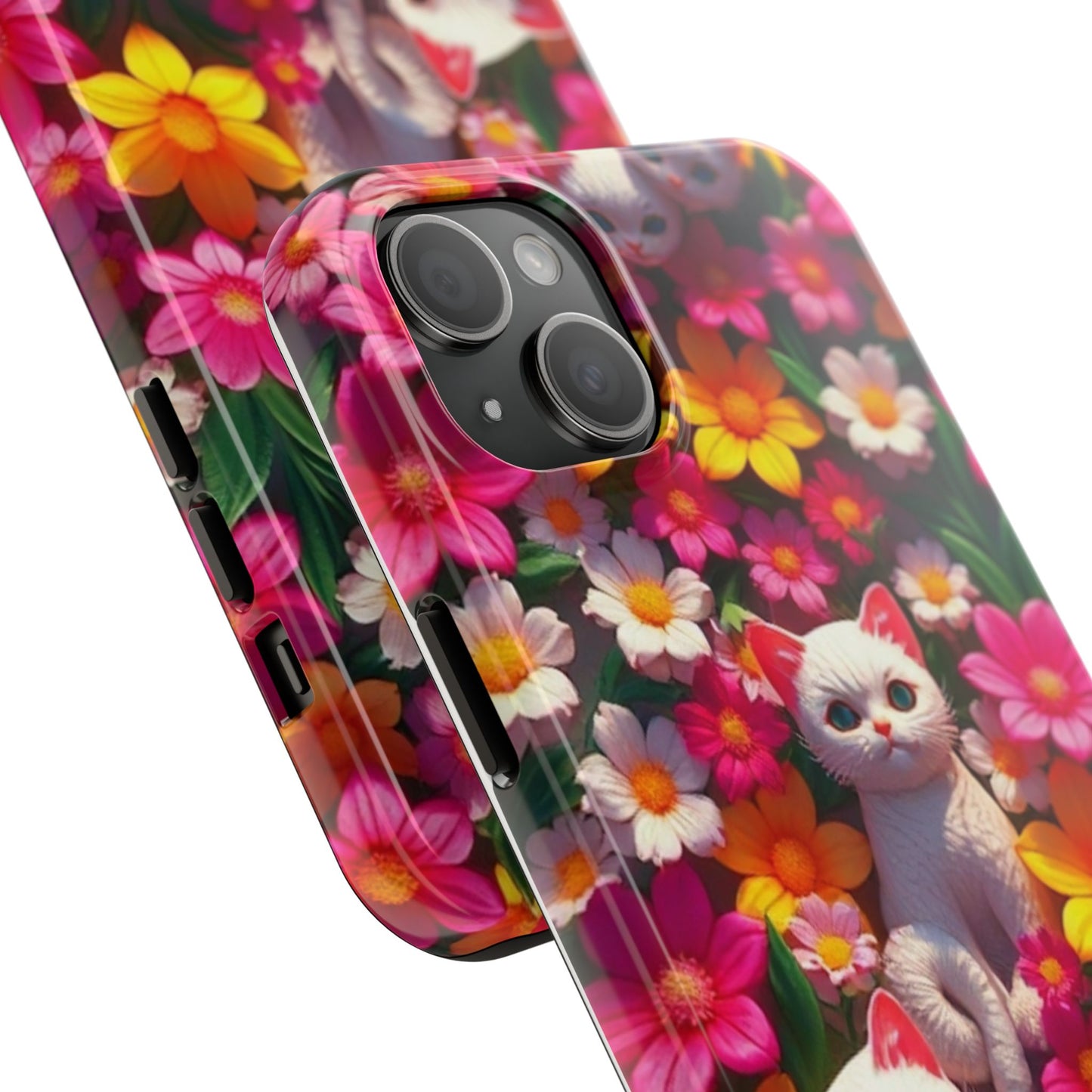 Kittens-n-Flowers Impact-Resistant Phone Case