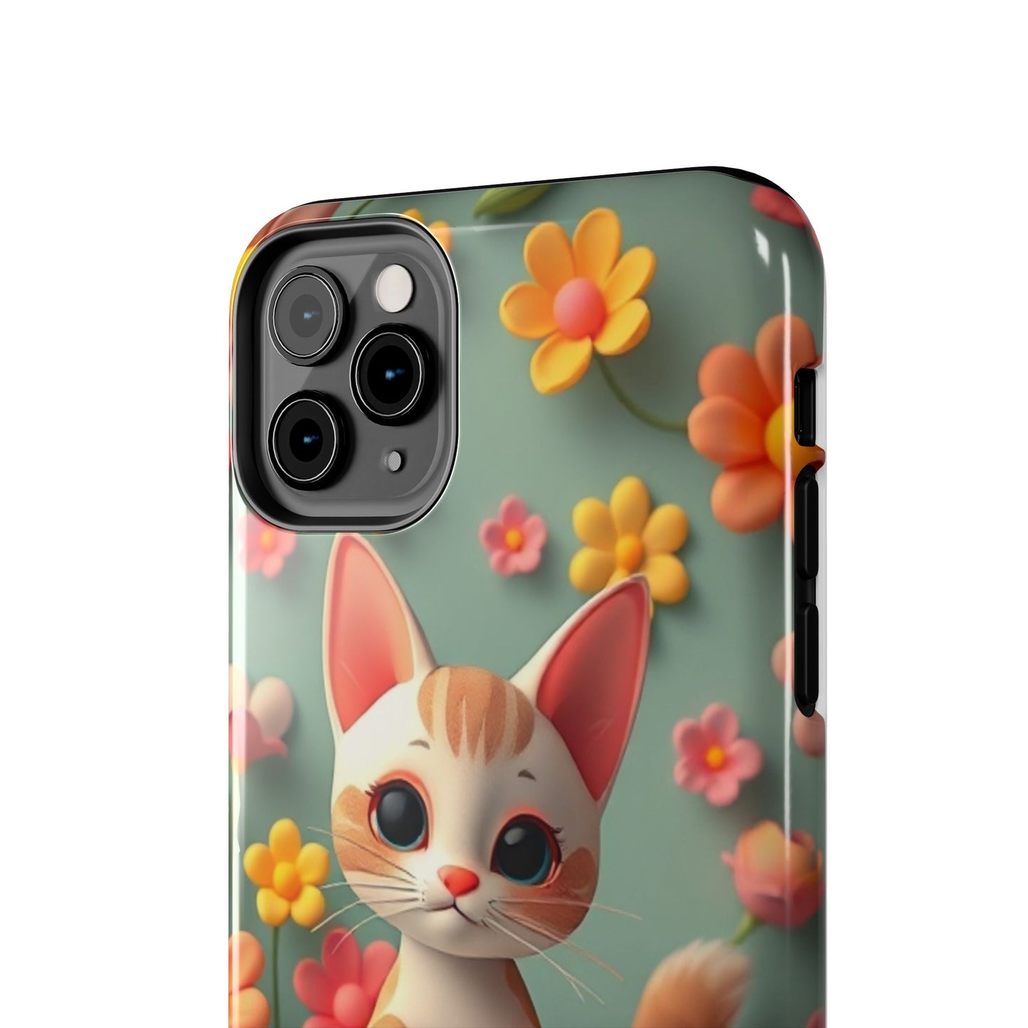 Kittens-n-Flowers Impact-Resistant Phone Case