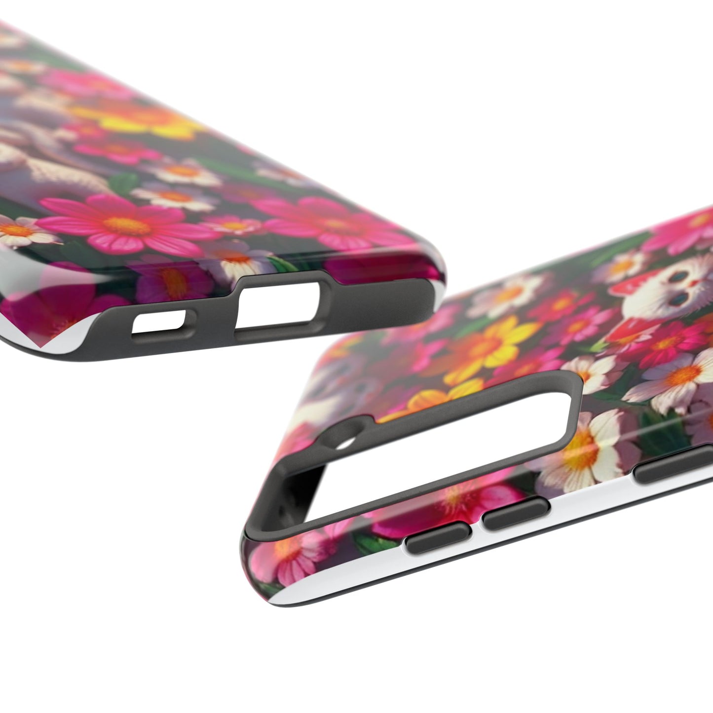 Kittens-n-Flowers Impact-Resistant Phone Case