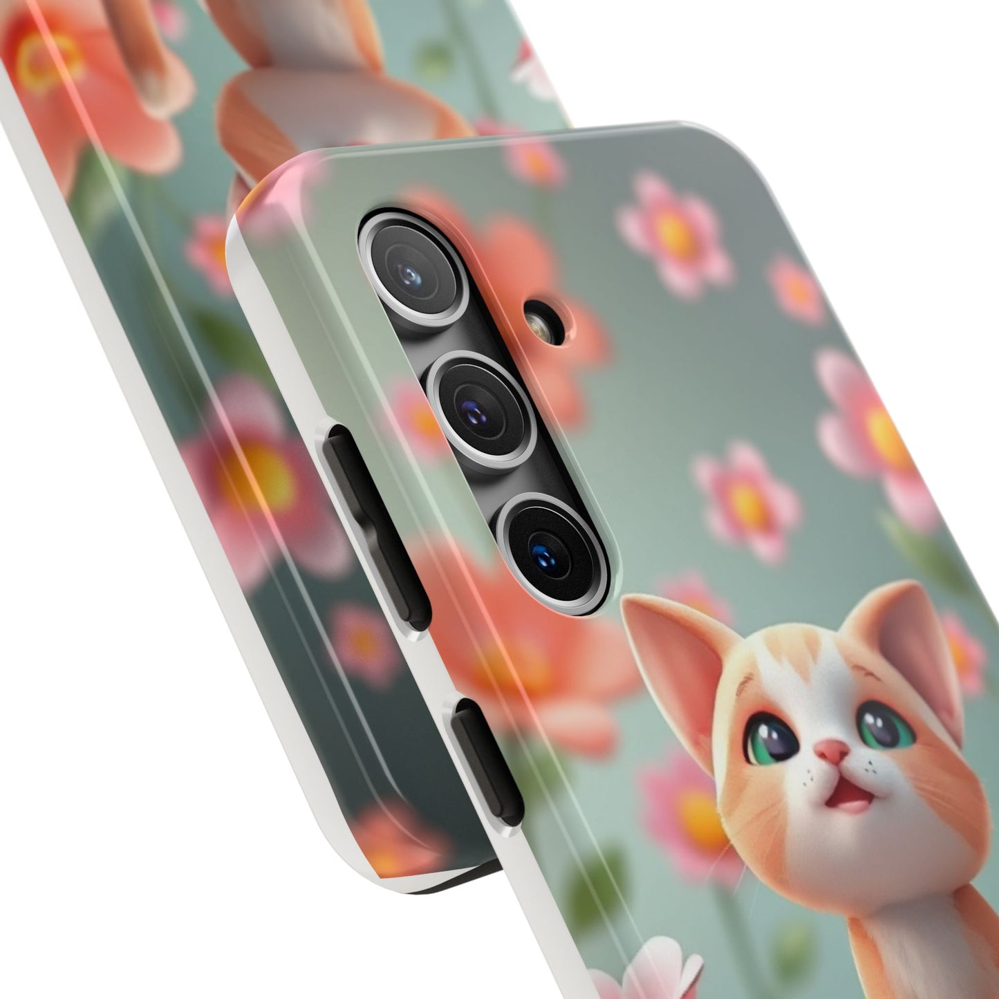 Kittens-n-Flowers Impact-Resistant Phone Case