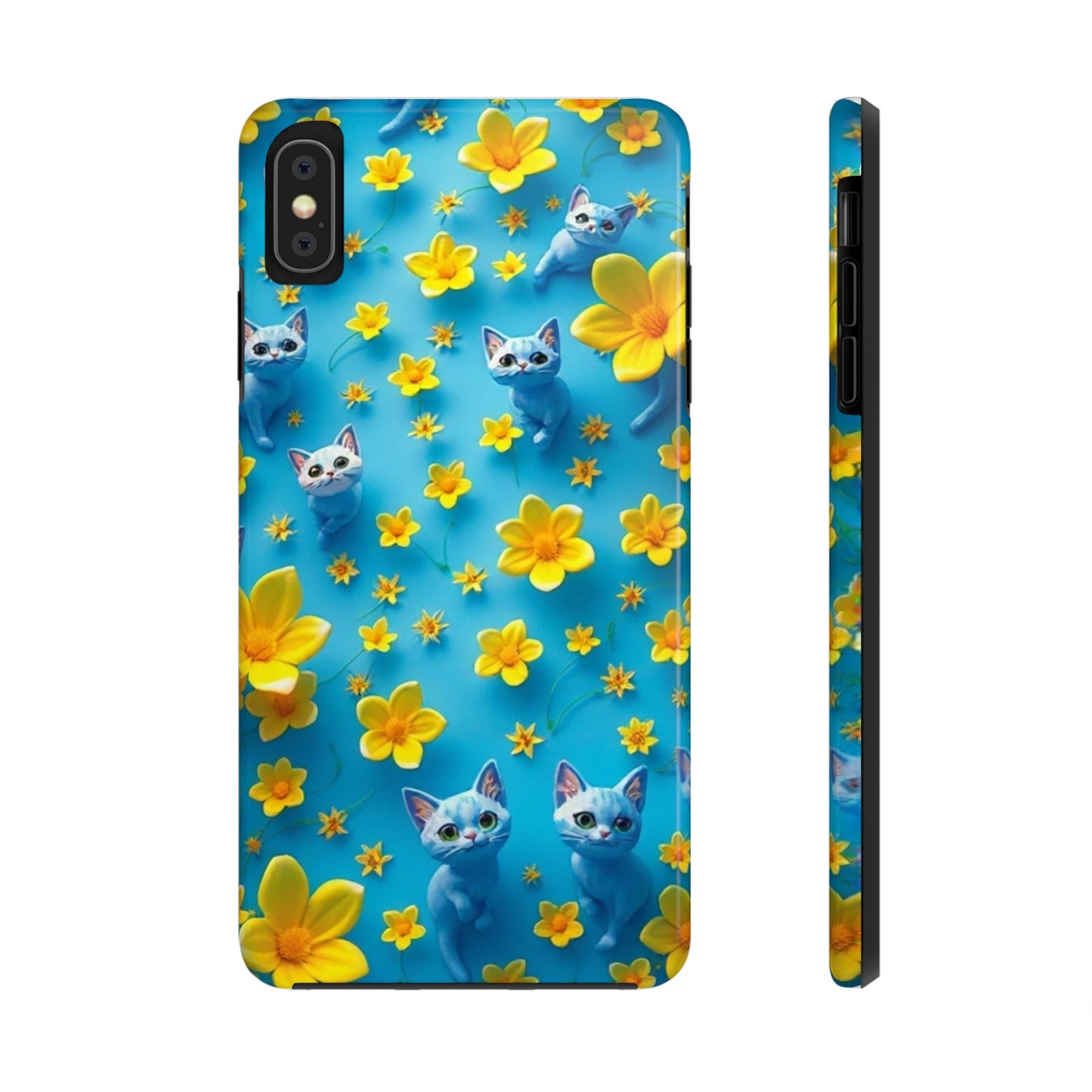 Kittens-n-Flowers Impact-Resistant Phone Case