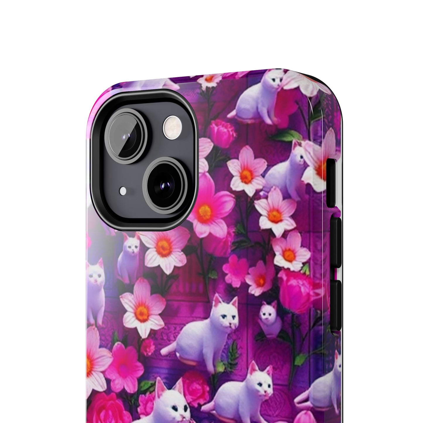 Kittens-n-Flowers Impact-Resistant Phone Case