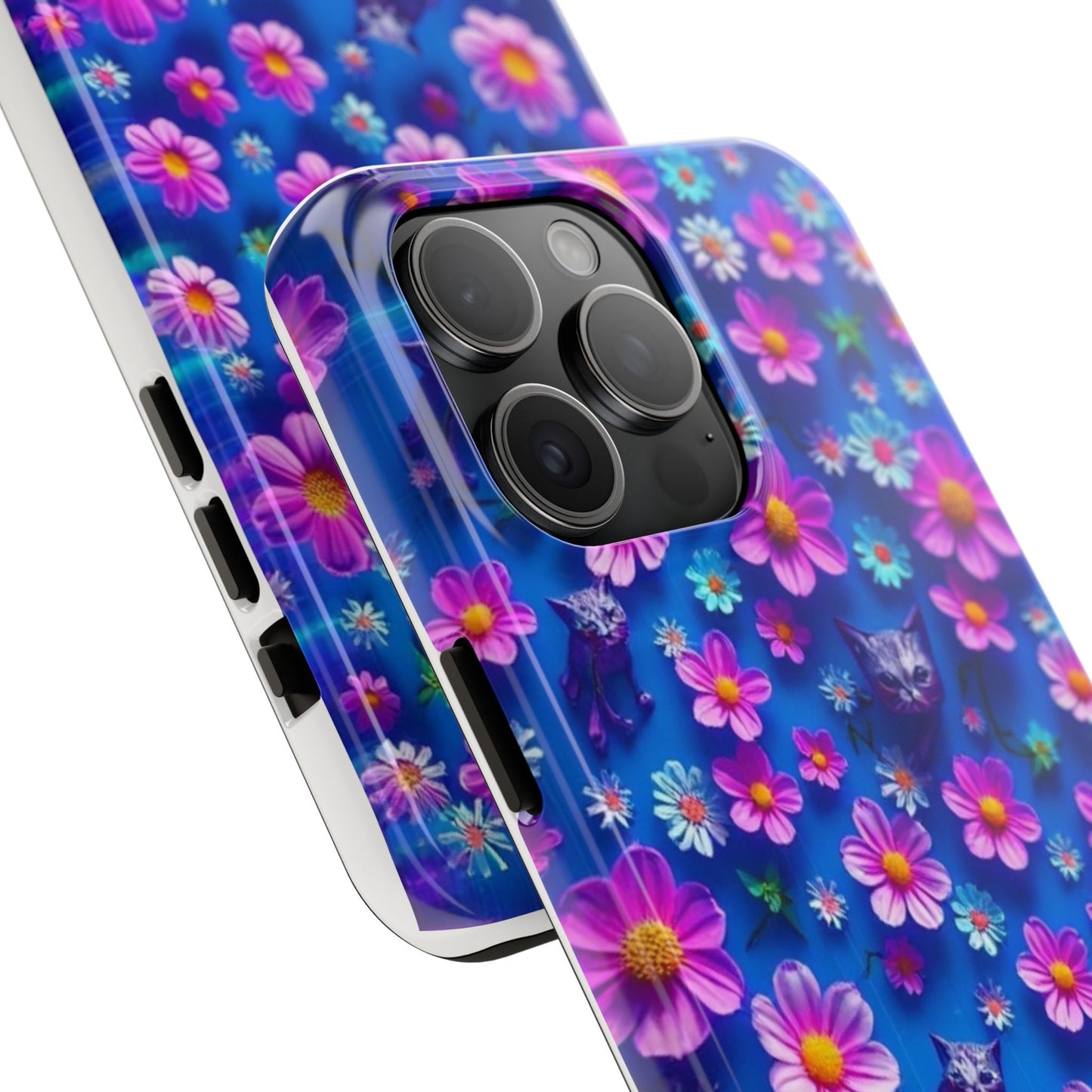 Kittens-n-Flowers Impact-Resistant Phone Case