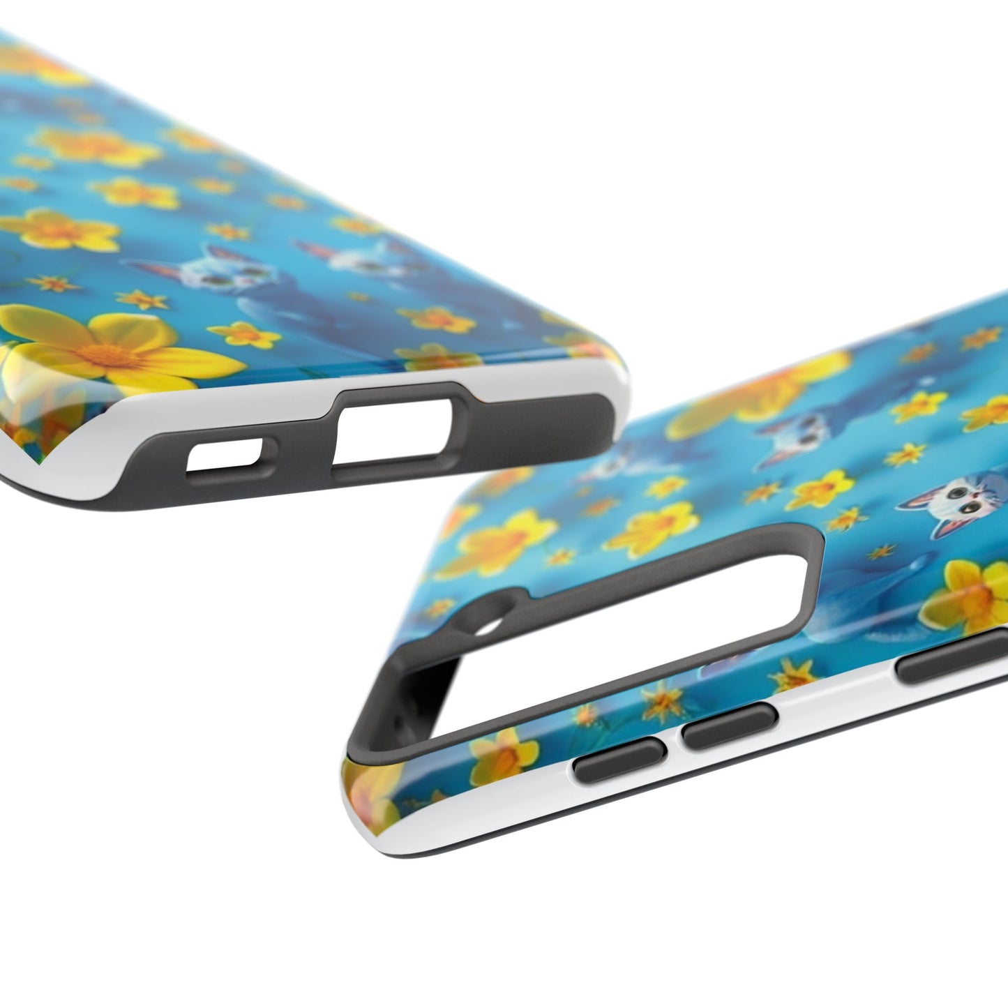 Kittens-n-Flowers Impact-Resistant Phone Case