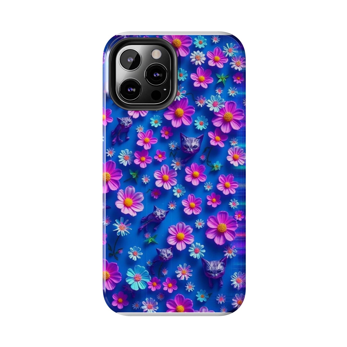 Kittens-n-Flowers Impact-Resistant Phone Case