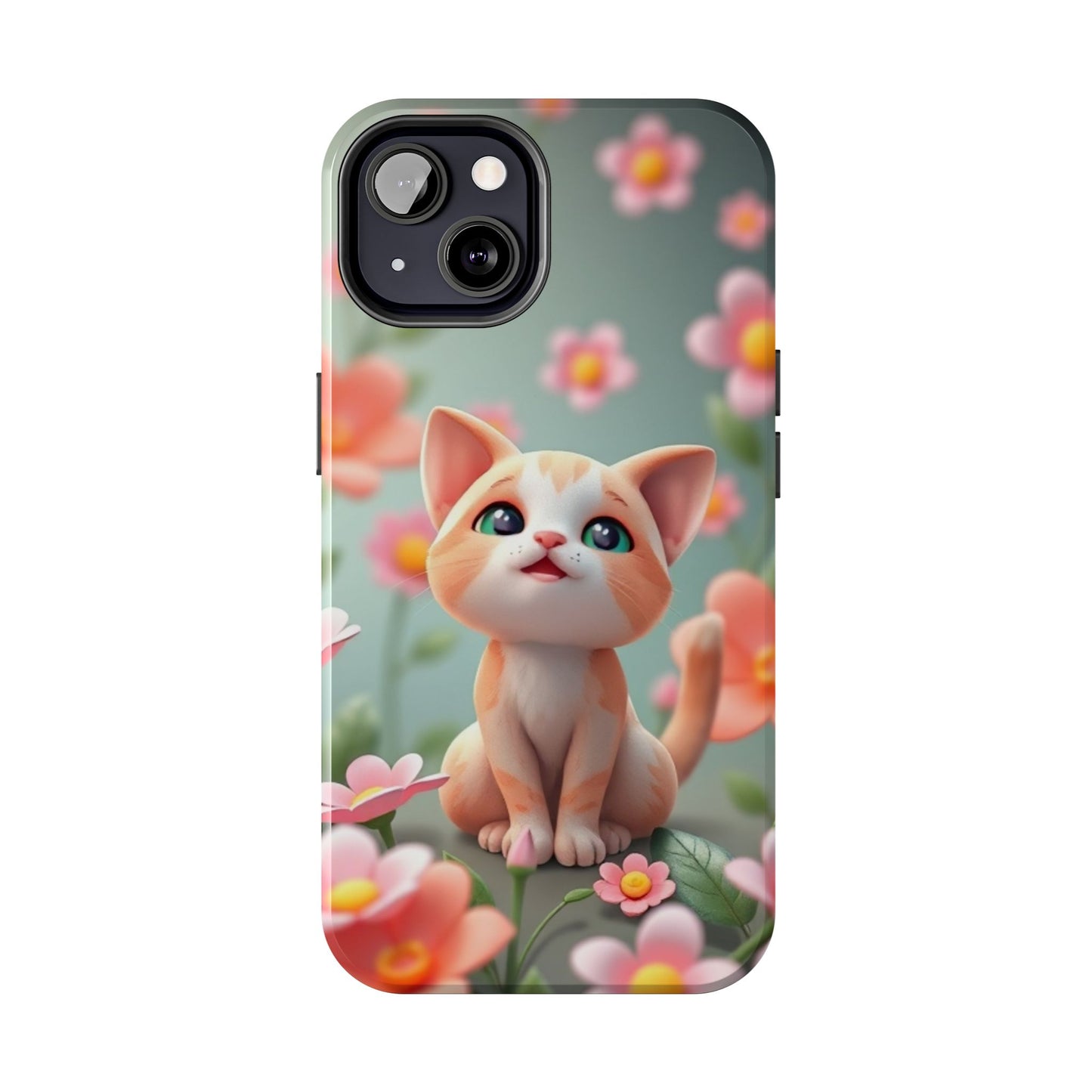 Kittens-n-Flowers Impact-Resistant Phone Case