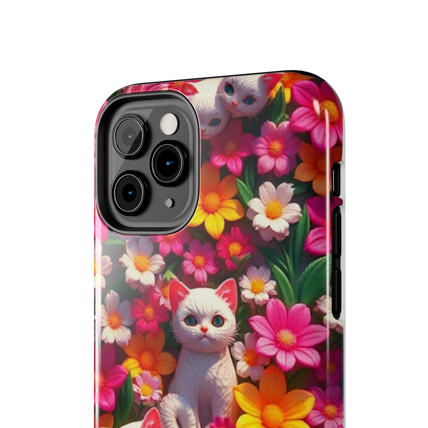 Kittens-n-Flowers Impact-Resistant Phone Case