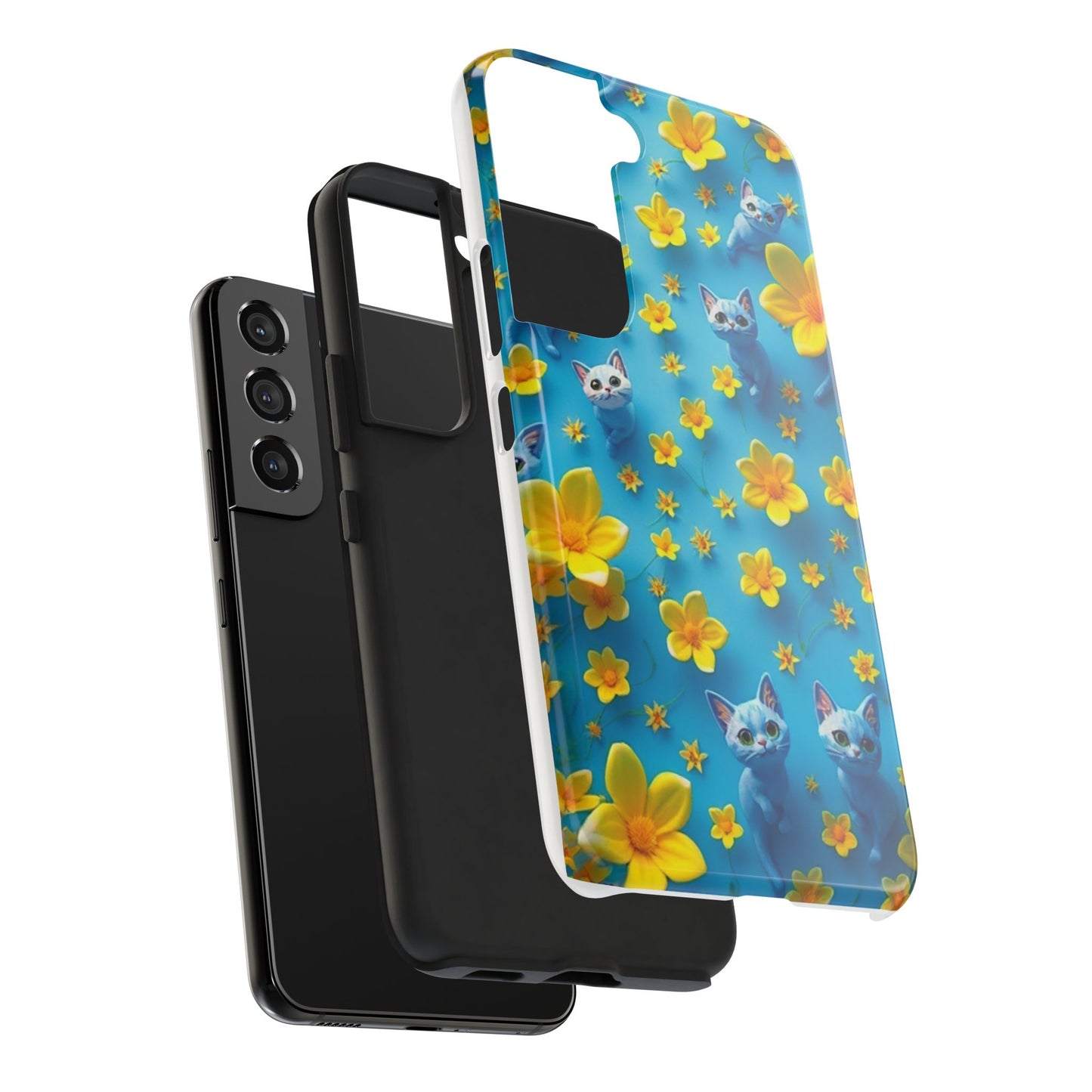 Kittens-n-Flowers Impact-Resistant Phone Case