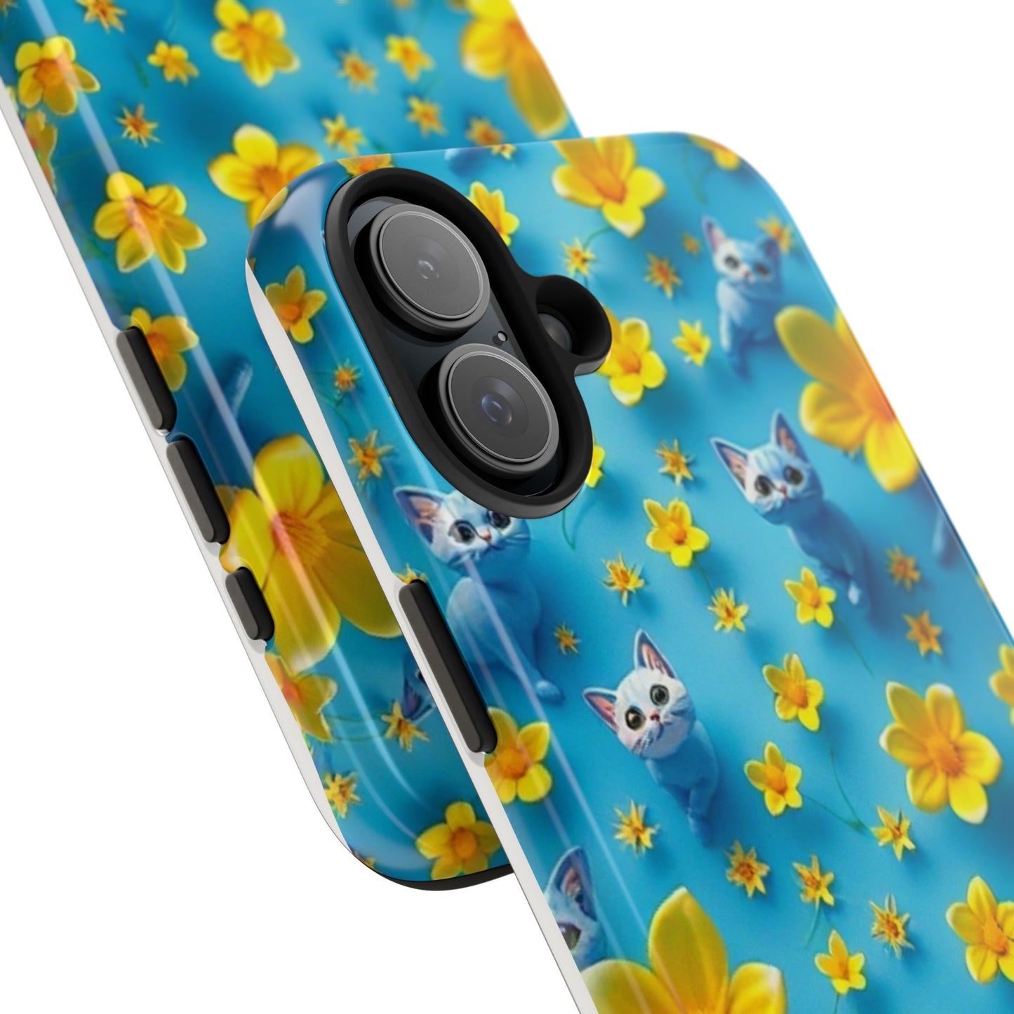 Kittens-n-Flowers Impact-Resistant Phone Case