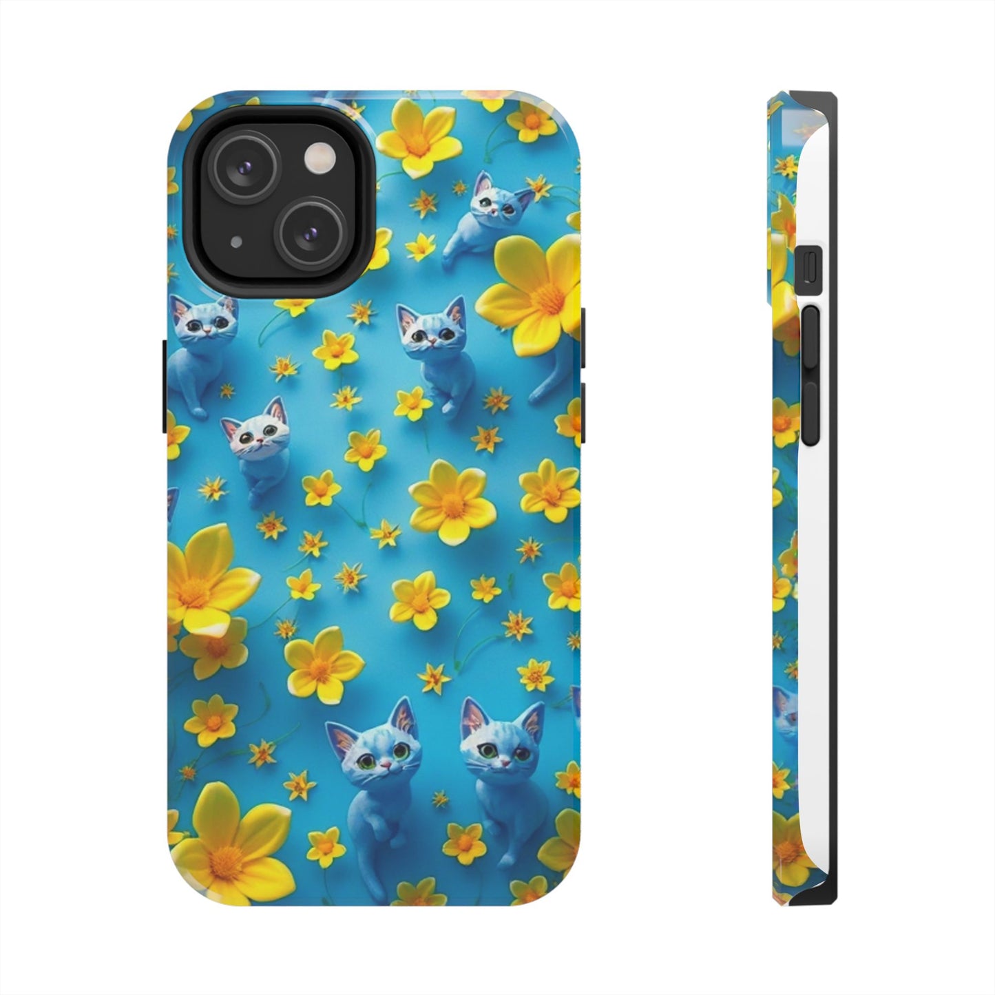 Kittens-n-Flowers Impact-Resistant Phone Case