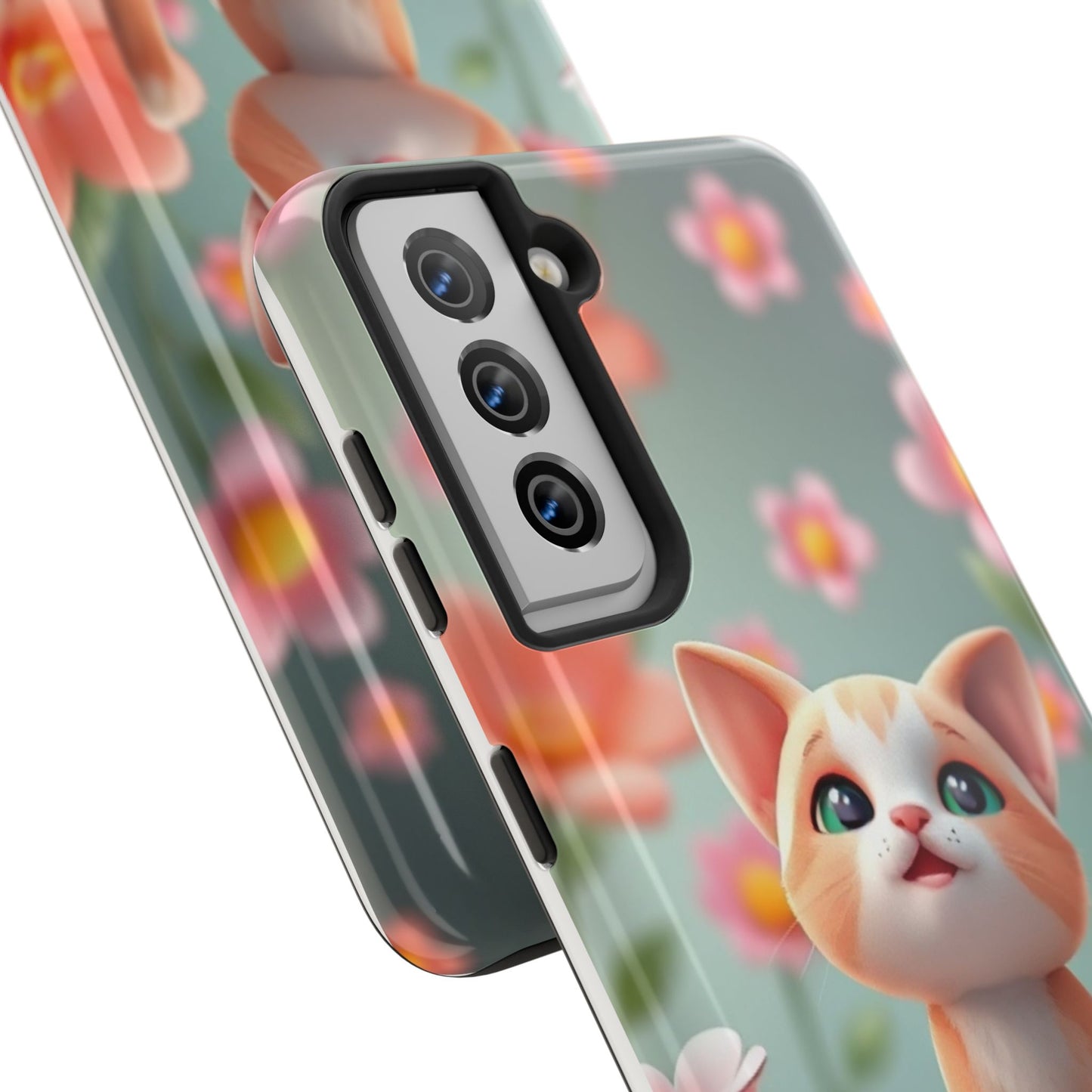 Kittens-n-Flowers Impact-Resistant Phone Case