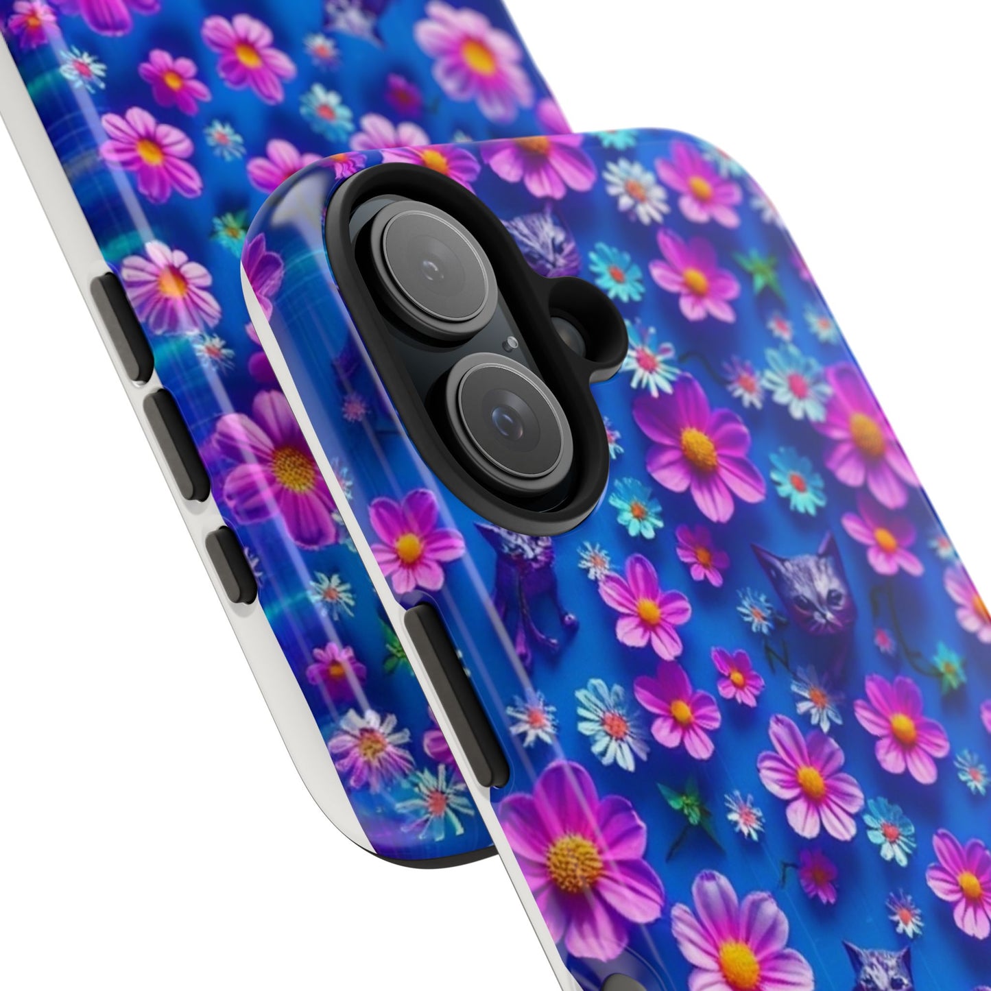 Kittens-n-Flowers Impact-Resistant Phone Case