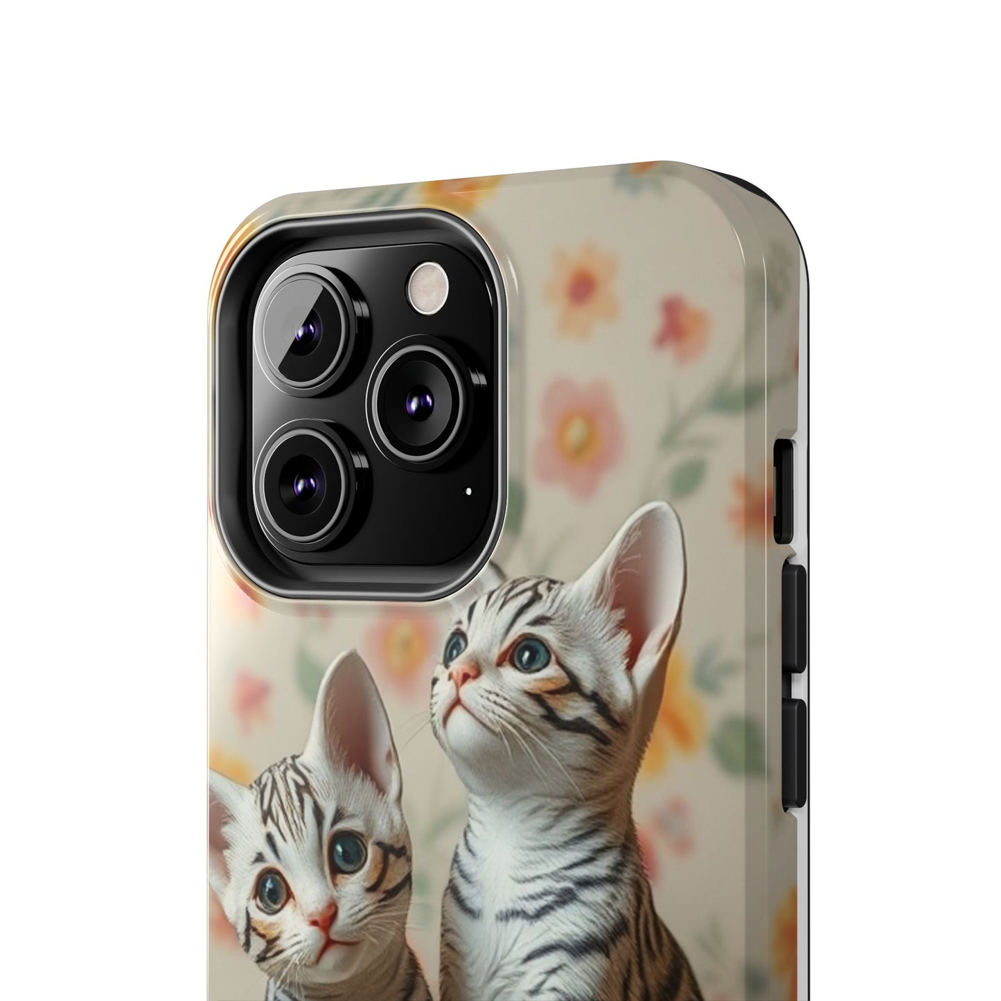 Kittens-n-Flowers Impact-Resistant Phone Case